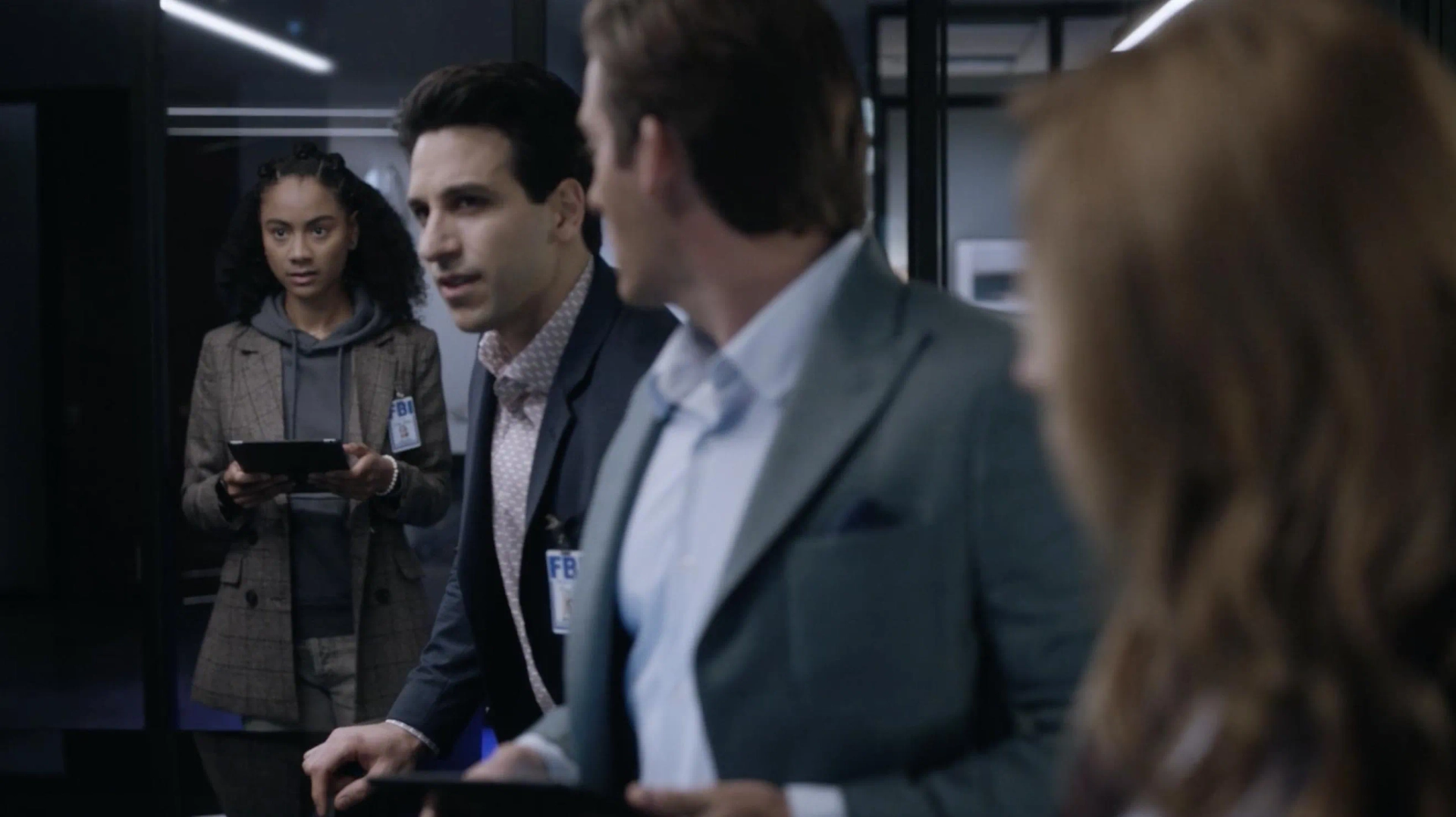 Kevin Zegers, Britt Robertson, Deniz Akdeniz, and Michelle Núñez in The Rookie: Feds (2022)