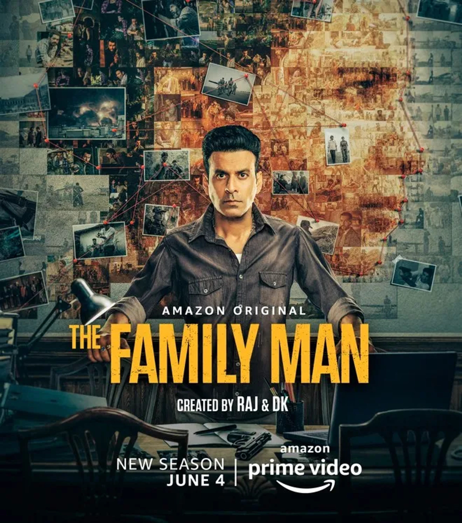 Manoj Bajpayee, Priyamani, and Samantha Ruth Prabhu in The Family Man (2019)