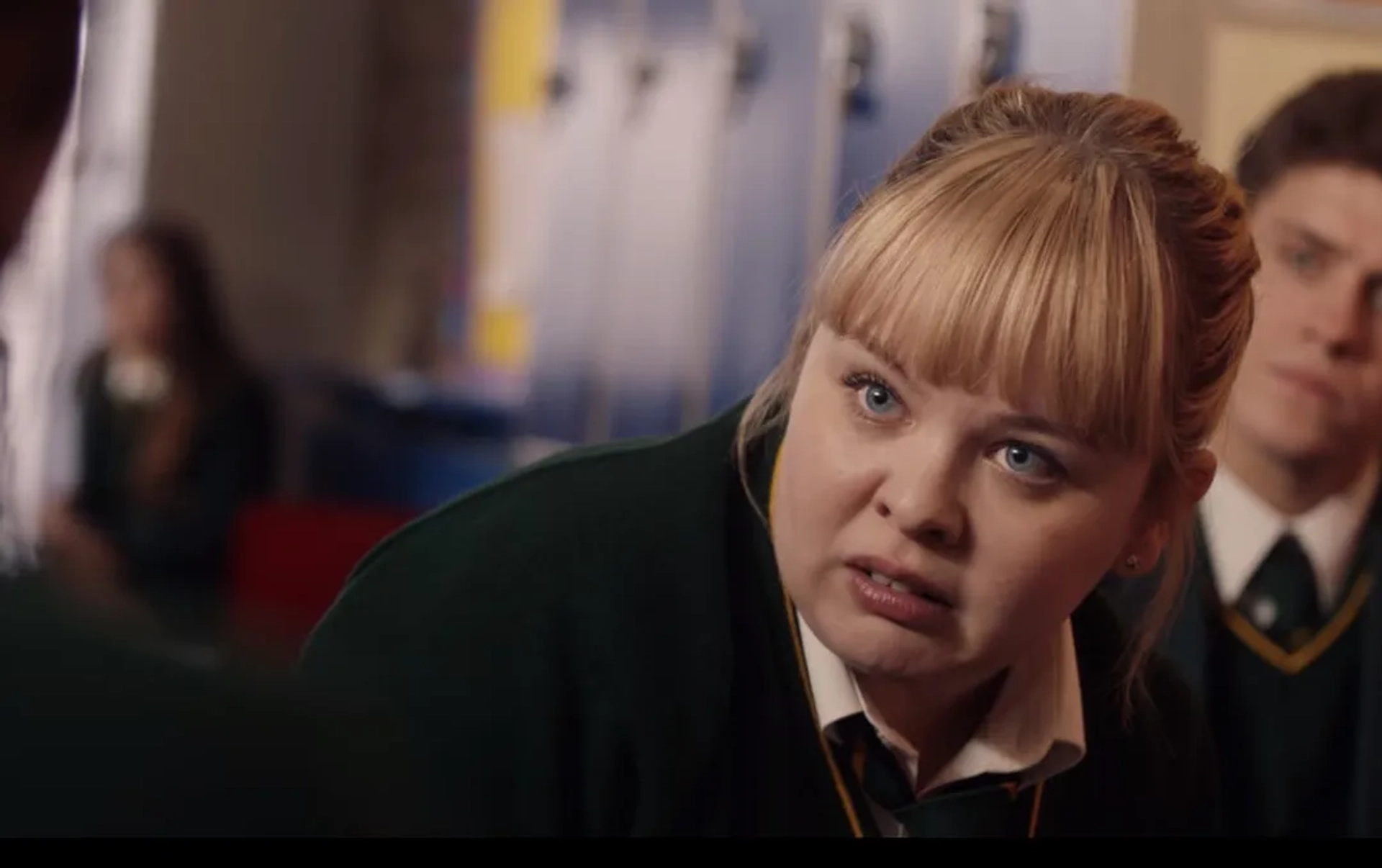 Nicola Coughlan and Dylan Llewellyn in Derry Girls (2018)