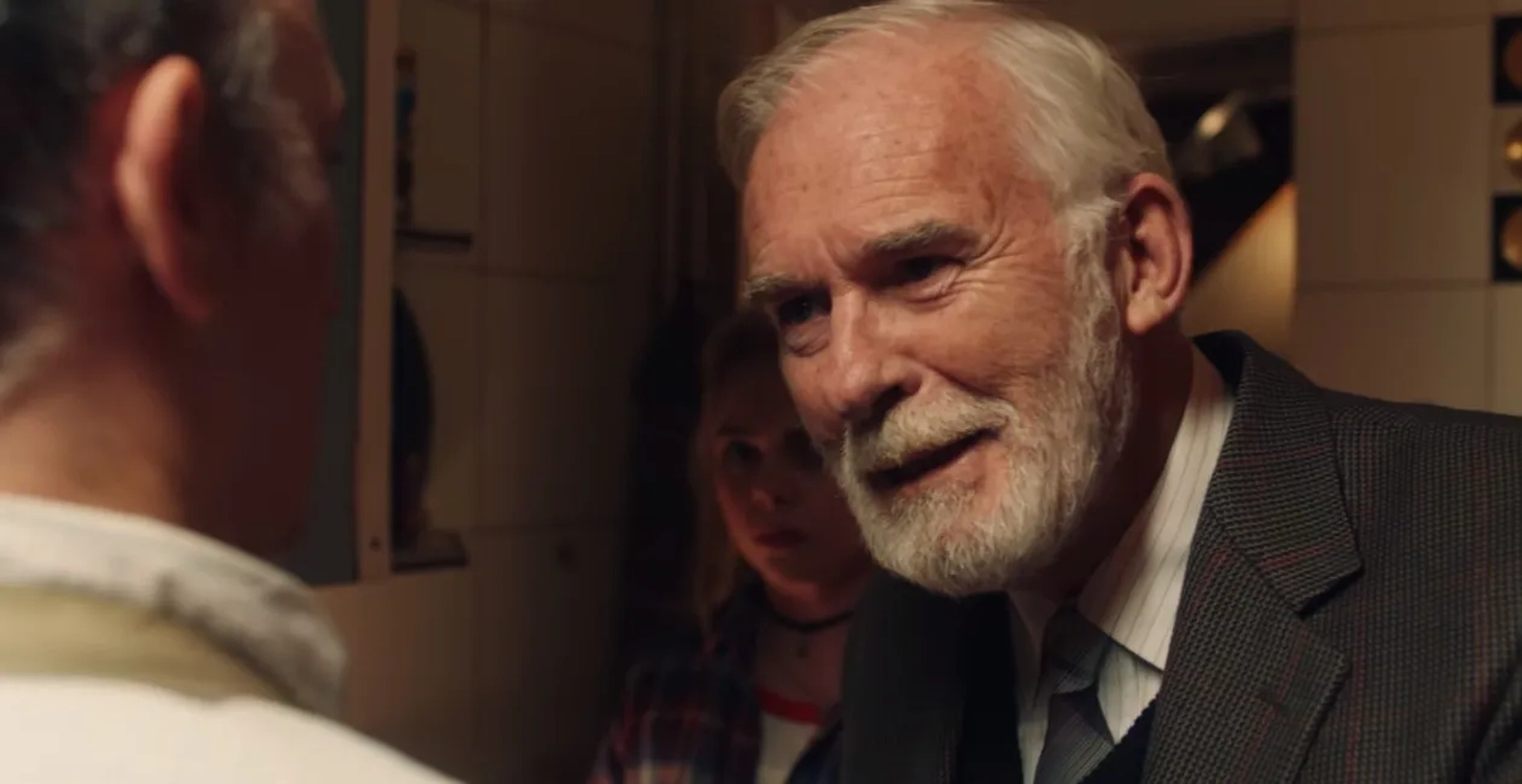 Ian McElhinney, Tommy Tiernan, and Saoirse-Monica Jackson in Derry Girls (2018)