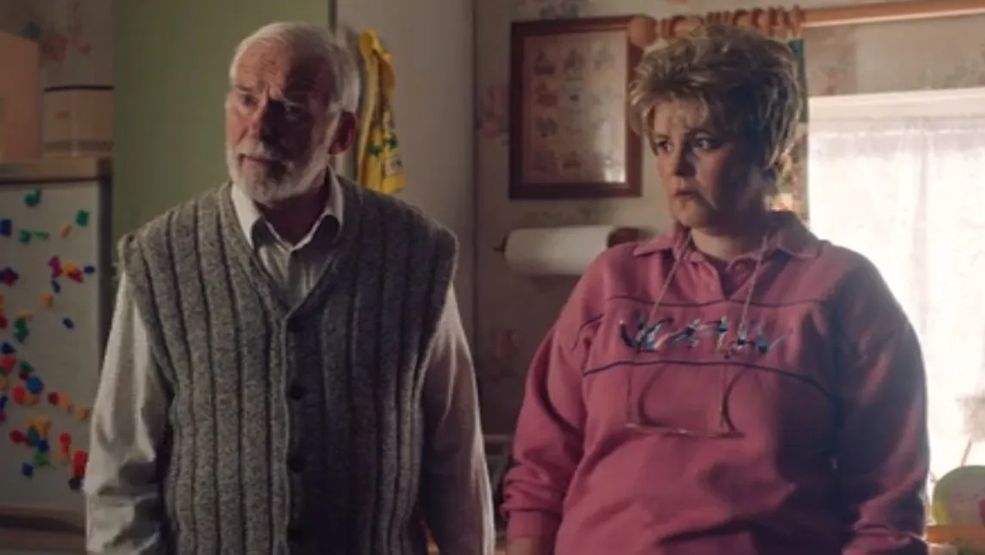 Ian McElhinney and Tara Lynne O'Neill in Derry Girls (2018)