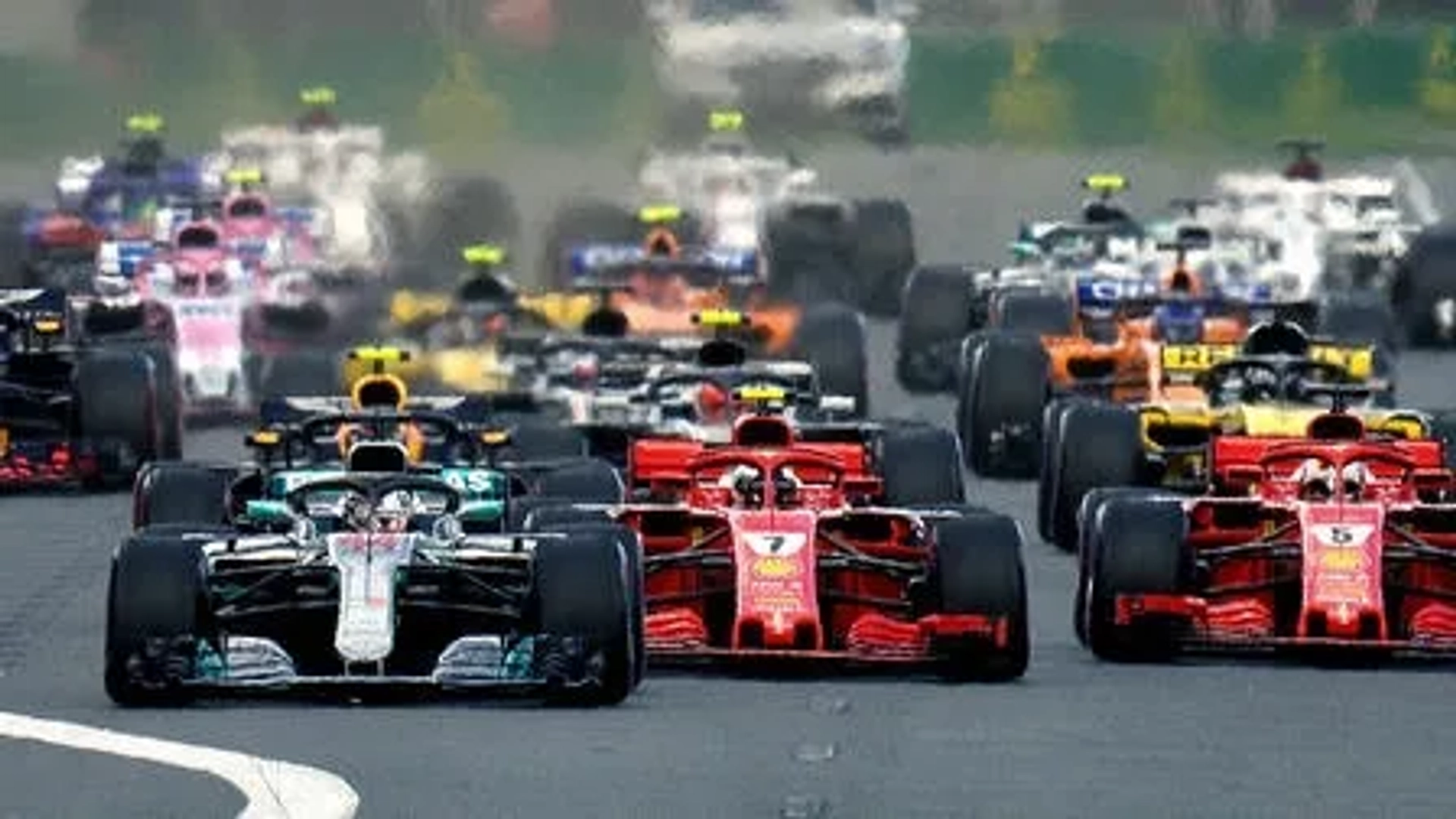 Kimi Räikkönen, Lewis Hamilton, and Sebastian Vettel in Formula 1: Drive to Survive (2019)