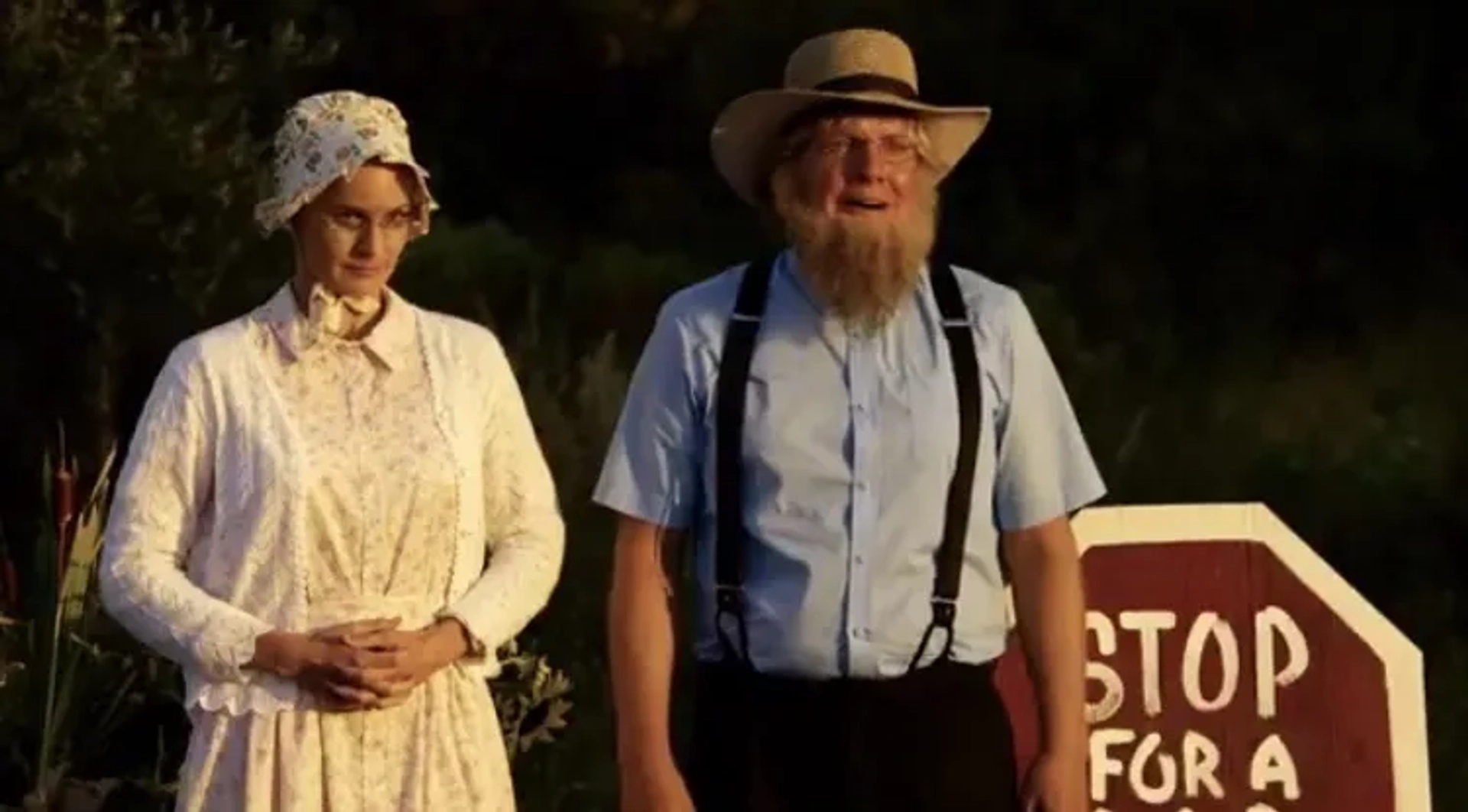 Jonathan Torrens and Sarah Wayne Callies in Letterkenny (2016)