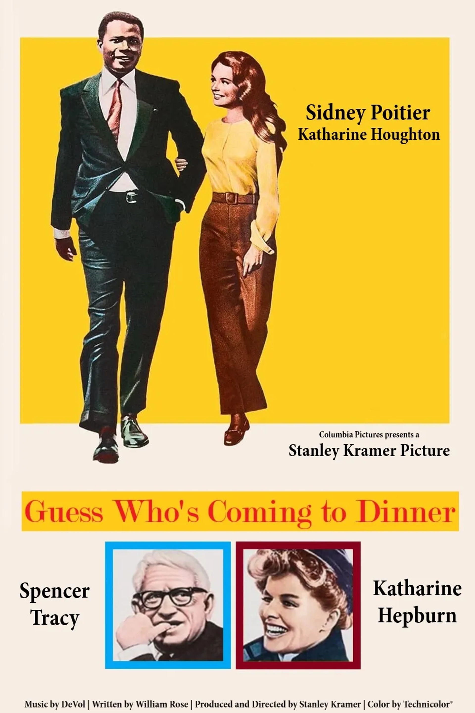 Katharine Hepburn, Spencer Tracy, Sidney Poitier, and Katharine Houghton in Guess Who's Coming to Dinner (1967)