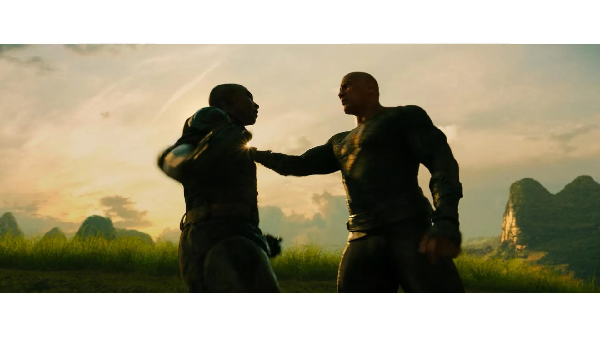 Dwayne Johnson and Kamen Casey in Black Adam (2022)