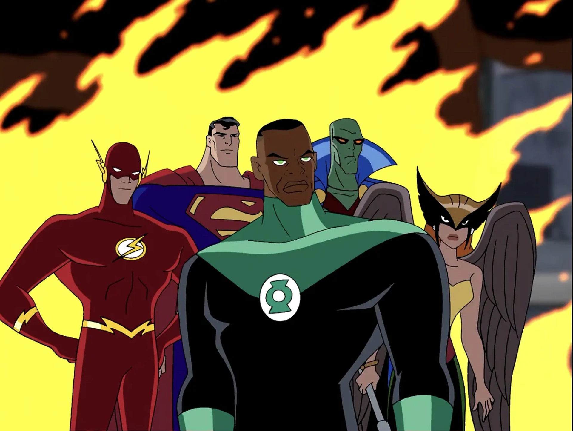 Maria Canals-Barrera, Phil LaMarr, Carl Lumbly, George Newbern, and Michael Rosenbaum in Justice League (2001)