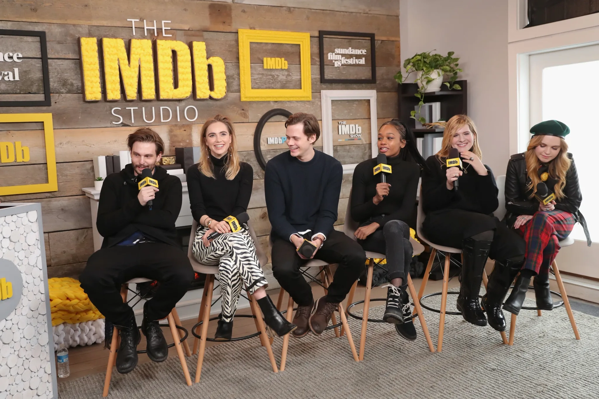 Sam Levinson, Bill Skarsgård, Odessa Young, Suki Waterhouse, Hari Nef, and Abra at an event for Assassination Nation (2018)