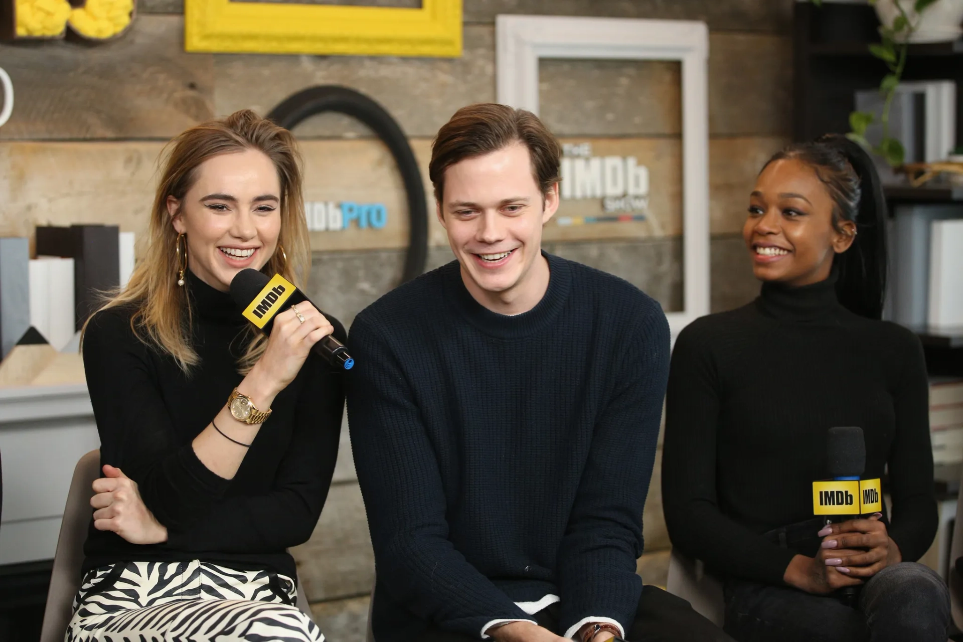 Bill Skarsgård, Suki Waterhouse, and Abra at an event for Assassination Nation (2018)