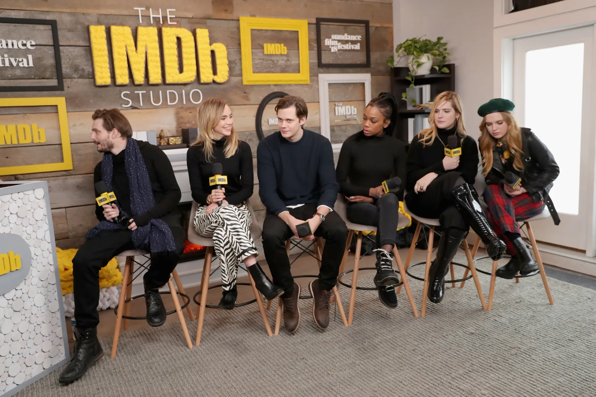 Sam Levinson, Bill Skarsgård, Odessa Young, Suki Waterhouse, Hari Nef, and Abra at an event for Assassination Nation (2018)