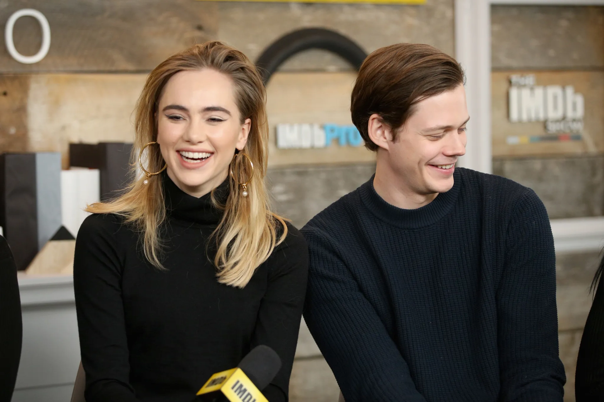 Bill Skarsgård and Suki Waterhouse at an event for Assassination Nation (2018)