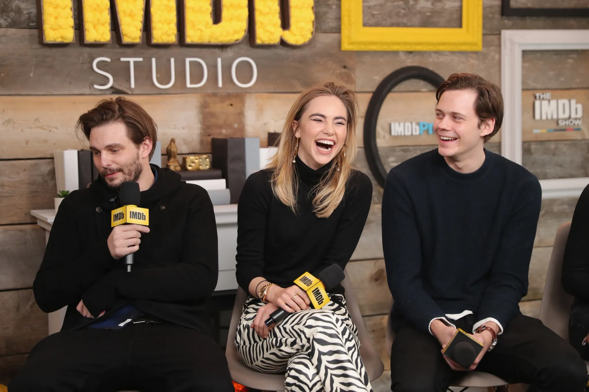 Sam Levinson, Bill Skarsgård, and Suki Waterhouse at an event for Assassination Nation (2018)