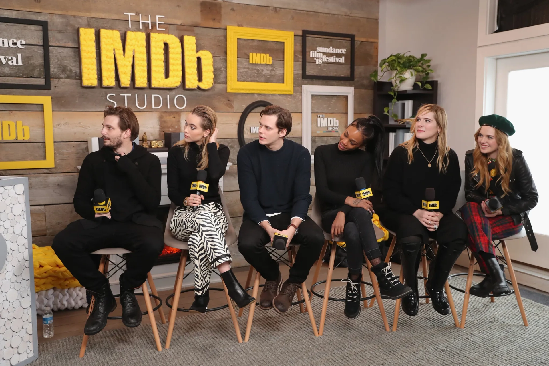 Sam Levinson, Bill Skarsgård, Odessa Young, Suki Waterhouse, Hari Nef, and Abra at an event for Assassination Nation (2018)