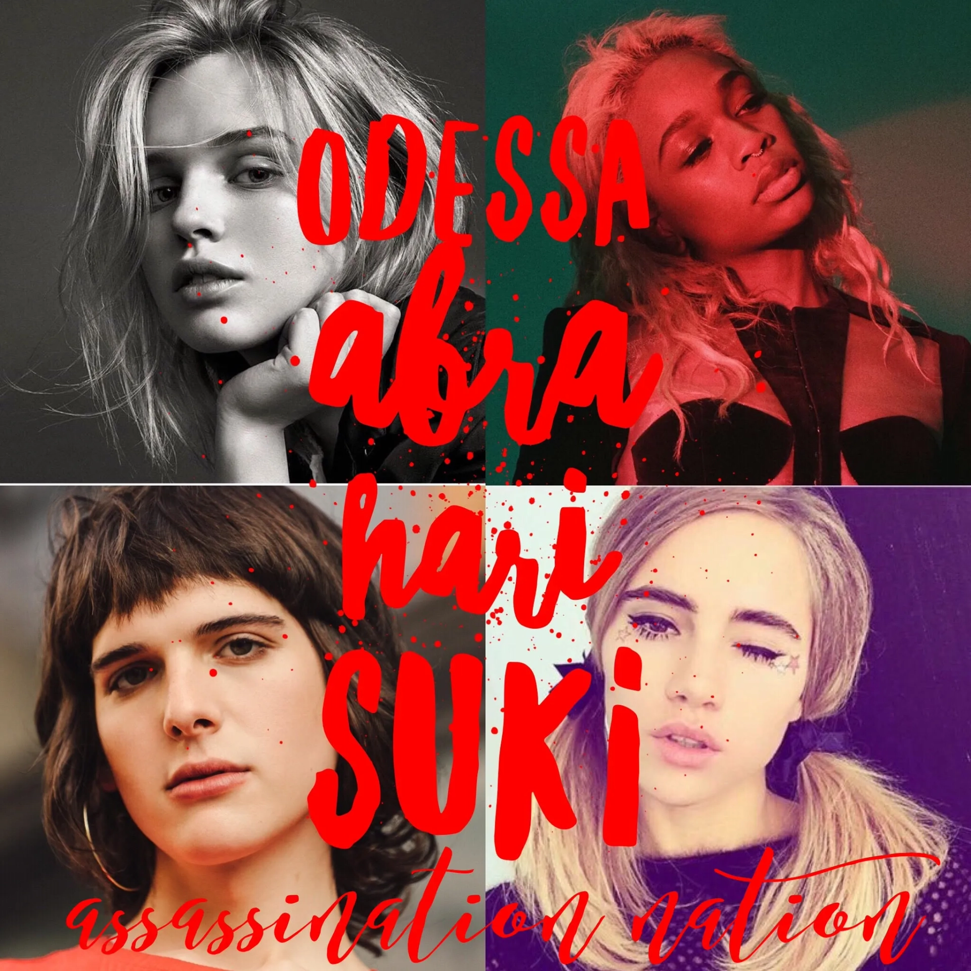 Odessa Young, Suki Waterhouse, Hari Nef, and Abra in Assassination Nation (2018)