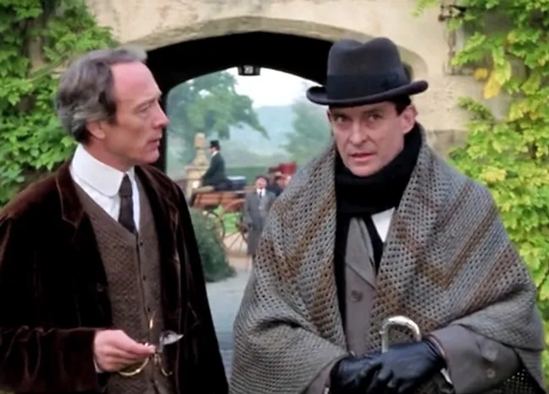 Jeremy Brett, Michael Culver, and Edward Hardwicke in The Return of Sherlock Holmes (1986)