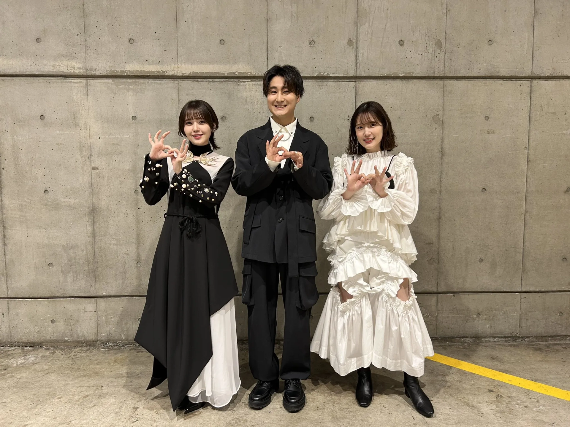 Maaya Uchida, Akari Kitô, and Yuya Hirose at an event for Chained Soldier (2024)