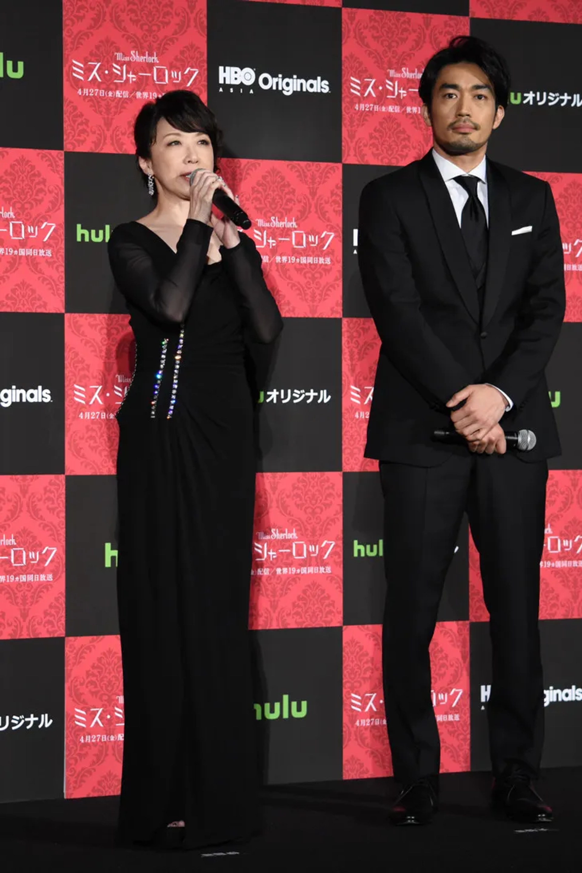 Ran Itô and Ryôhei Ohtani at an event for Miss Sherlock (2018)