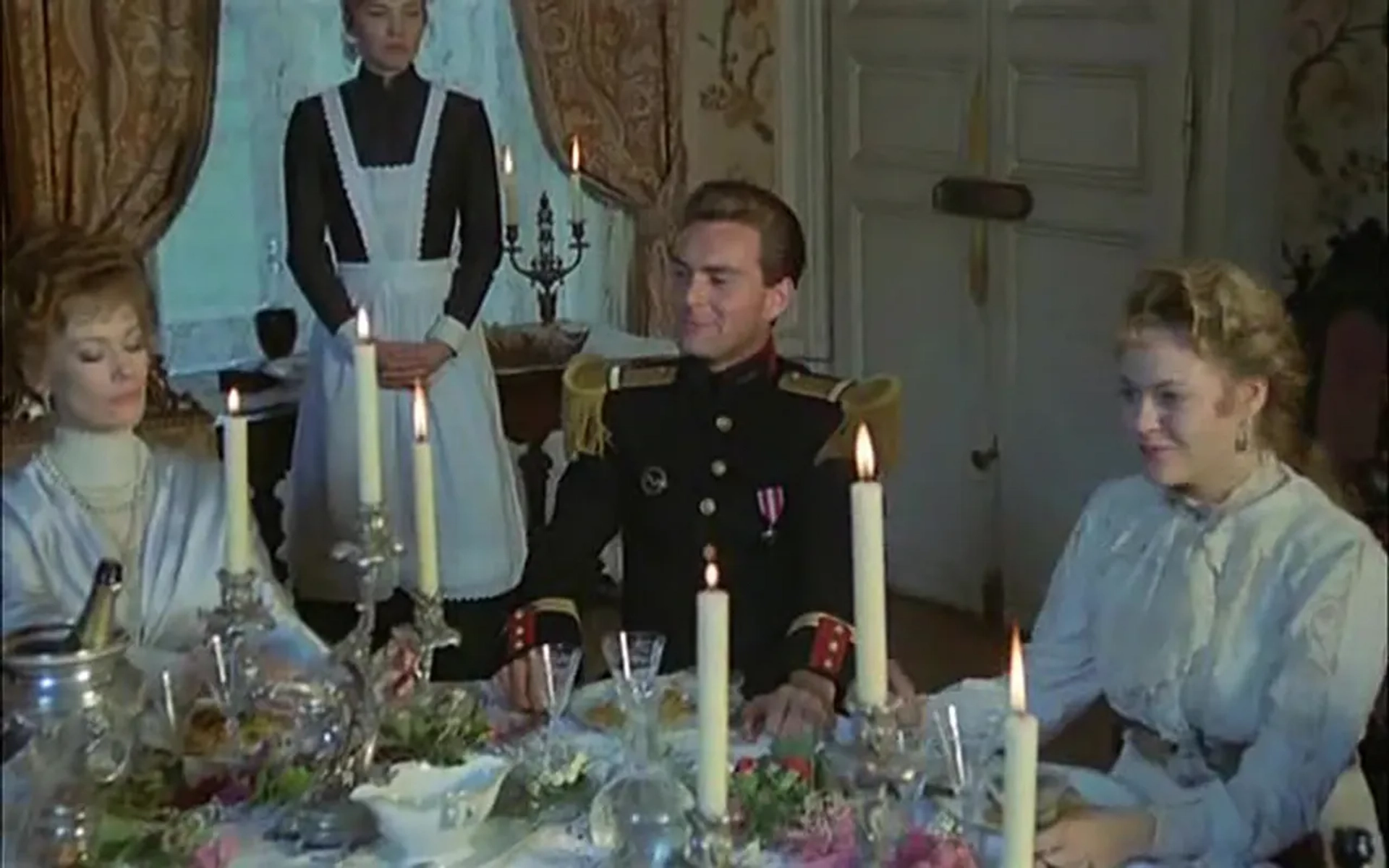 Claudine Auger, Yves Lambrecht, Rosette, and Alexandra Vandernoot in What Every Frenchwoman Wants (1986)