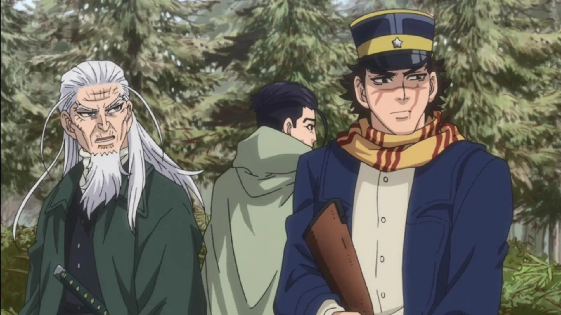 Jôji Nakata, Kenjirô Tsuda, and Chikahiro Kobayashi in Golden Kamuy (2018)