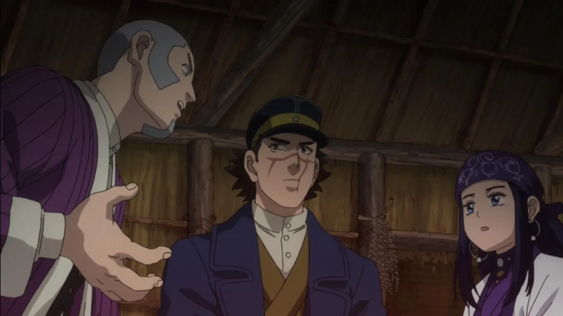 Kentarô Itô, Haruka Shiraishi, and Chikahiro Kobayashi in Golden Kamuy (2018)