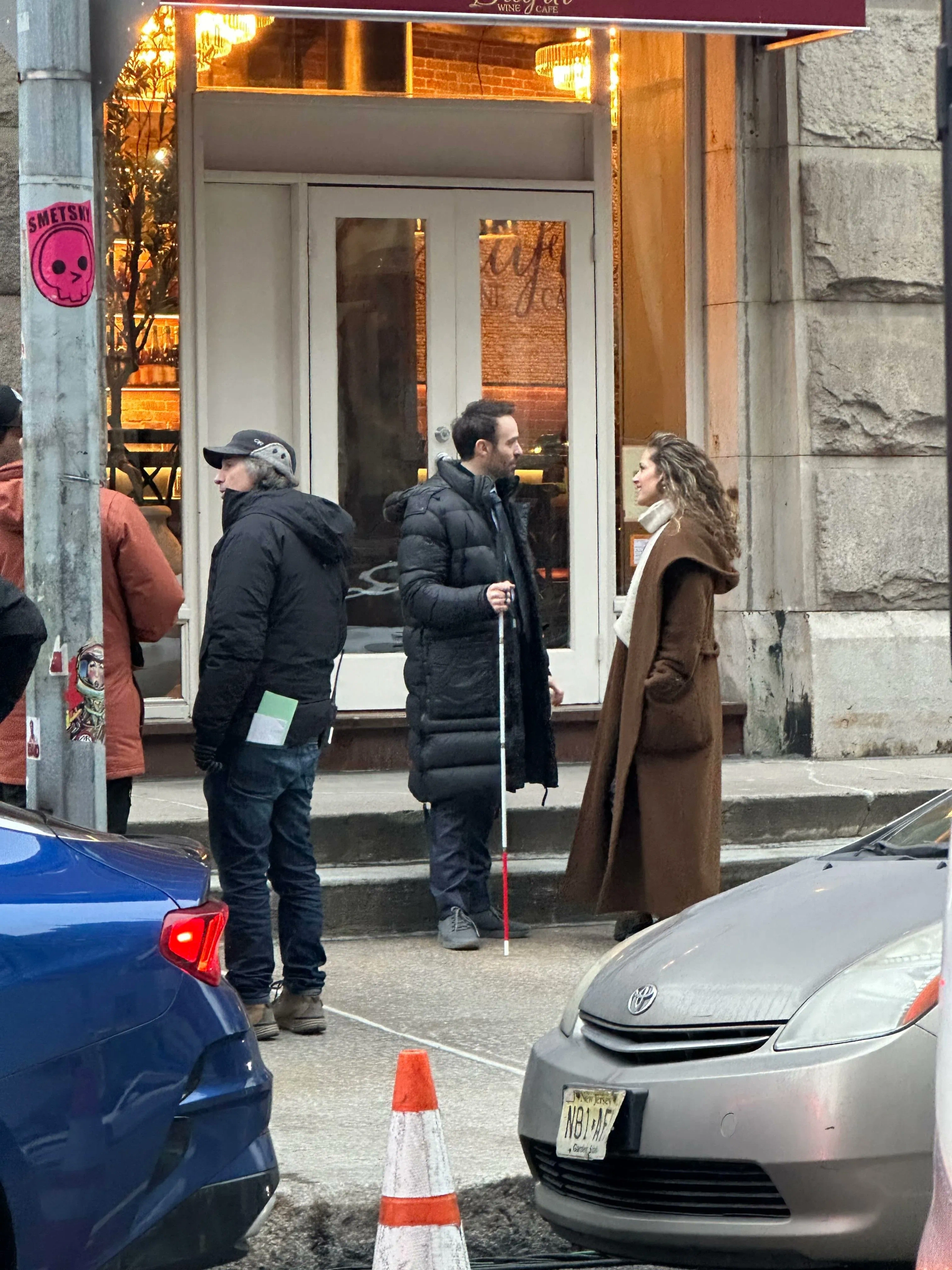 Charlie Cox and Margarita Levieva in Daredevil: Born Again (2024)