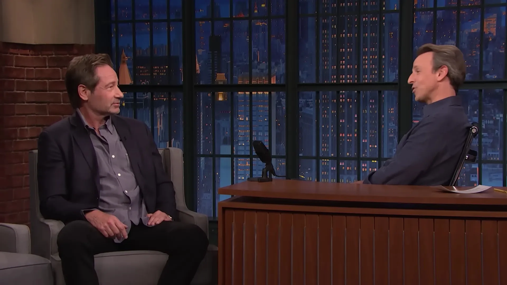 David Duchovny and Seth Meyers in Late Night with Seth Meyers: David Duchovny/Reneé Rapp (2023)