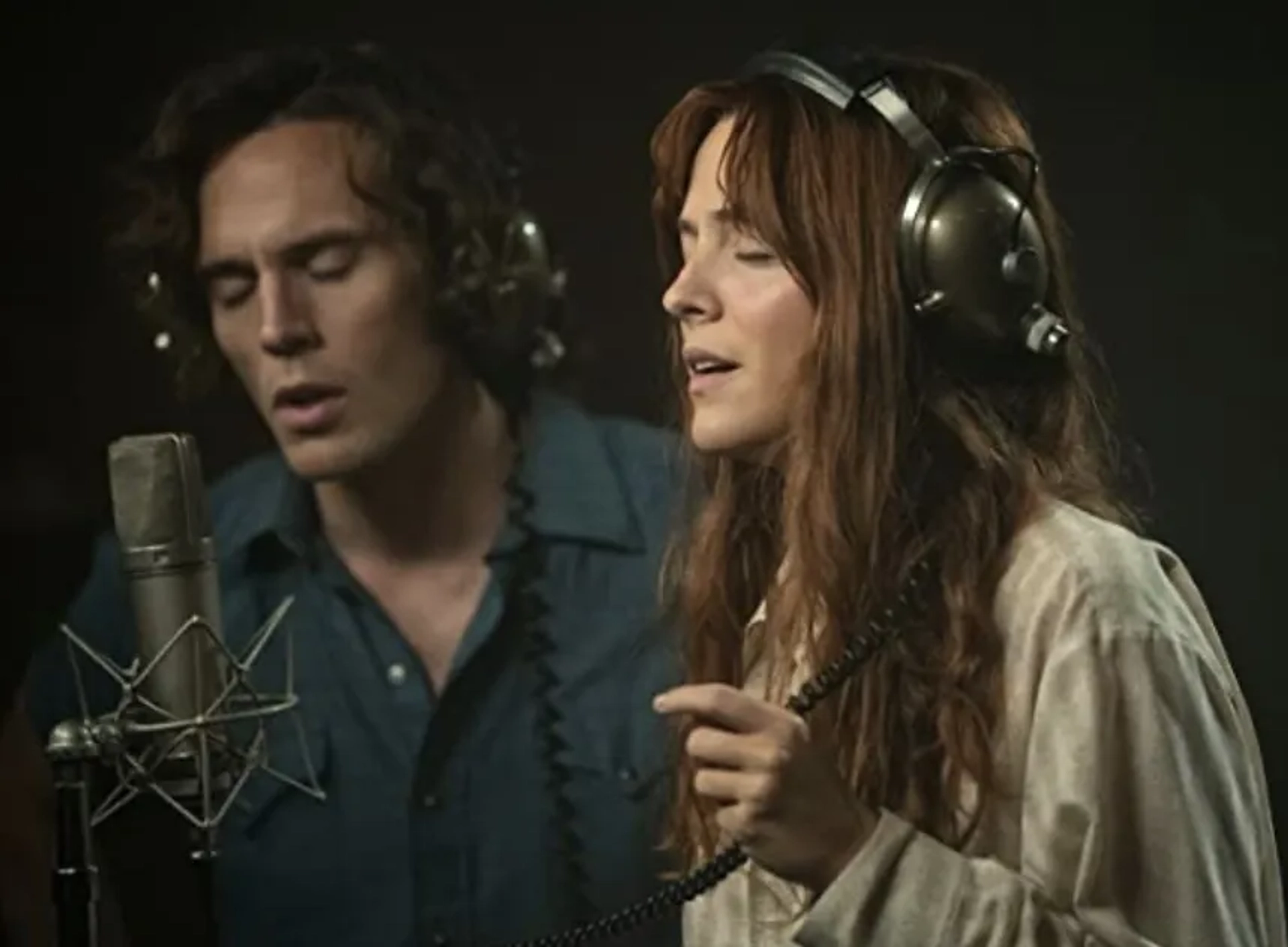 Riley Keough and Sam Claflin in Daisy Jones & The Six: Track 3: Someone Saved My Life Tonight (2023)