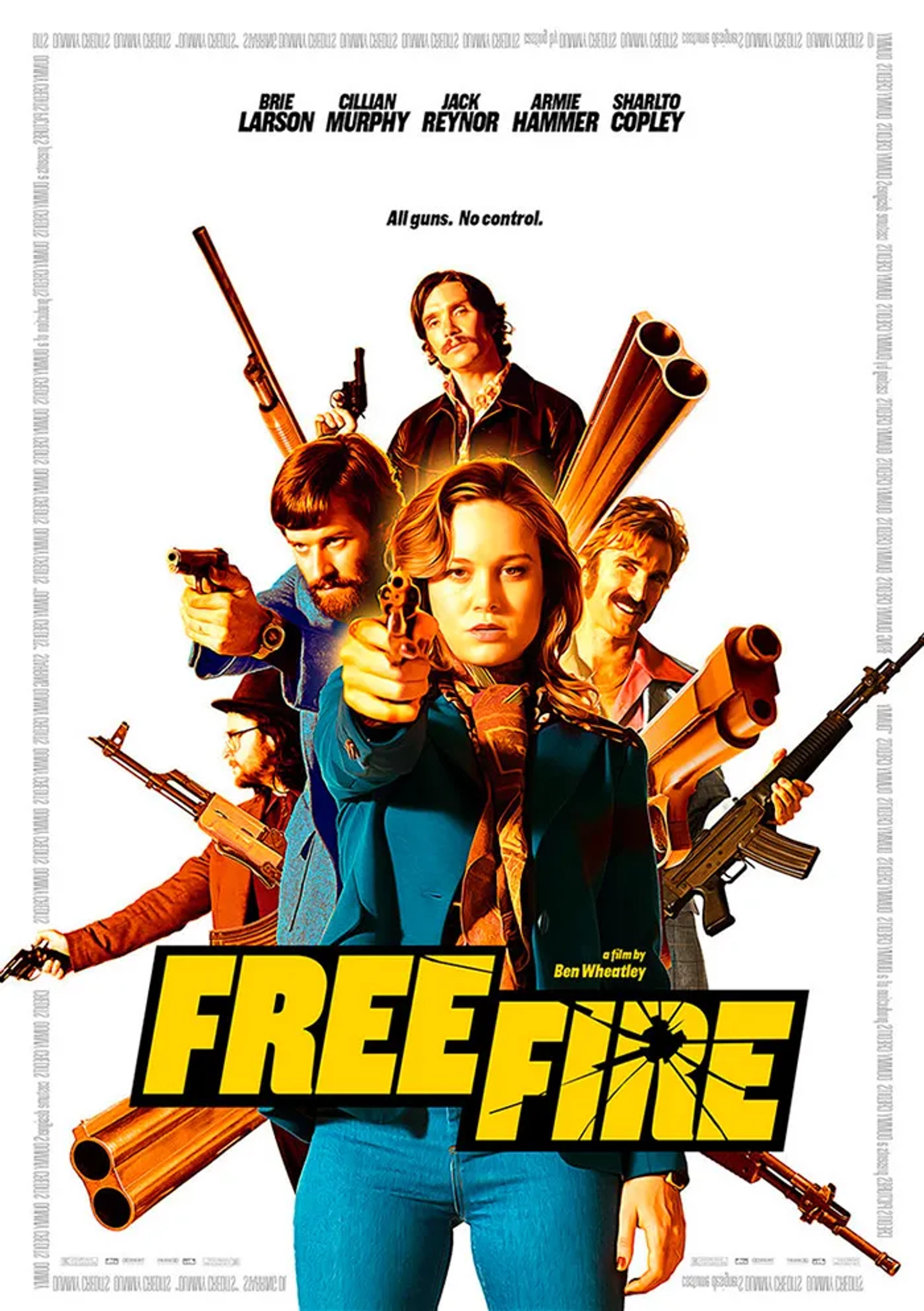 Brie Larson, Cillian Murphy, Sharlto Copley, Armie Hammer, and Jack Reynor in Free Fire (2016)