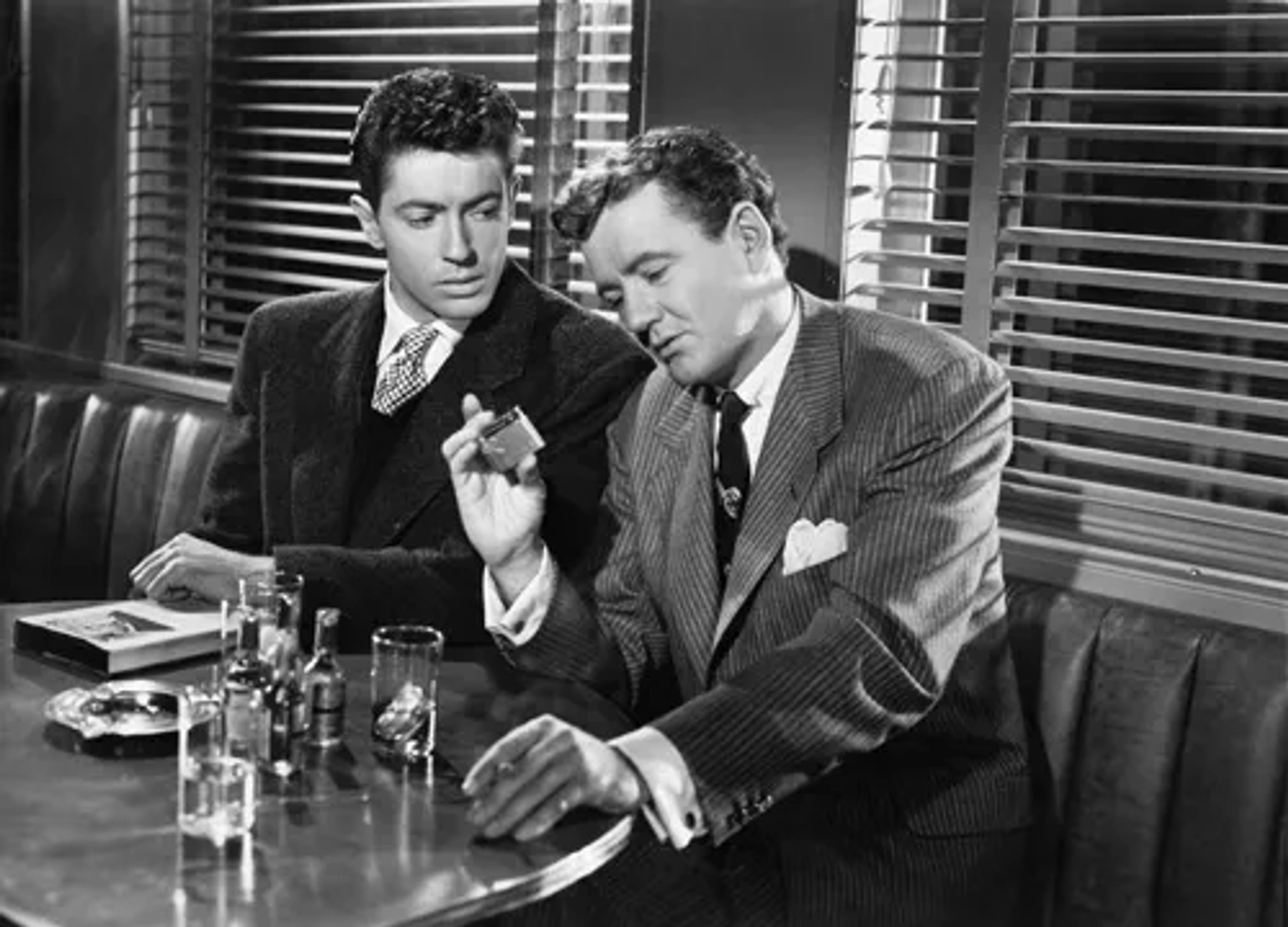 Farley Granger and Robert Walker in Strangers on a Train (1951)