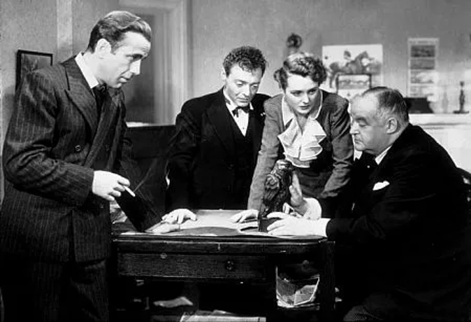 "The Maltese Falcon" Humphrey Bogart, Peter Lorre, Mary Astor, and Sidney Greenstreet 1941 Warner Bros.