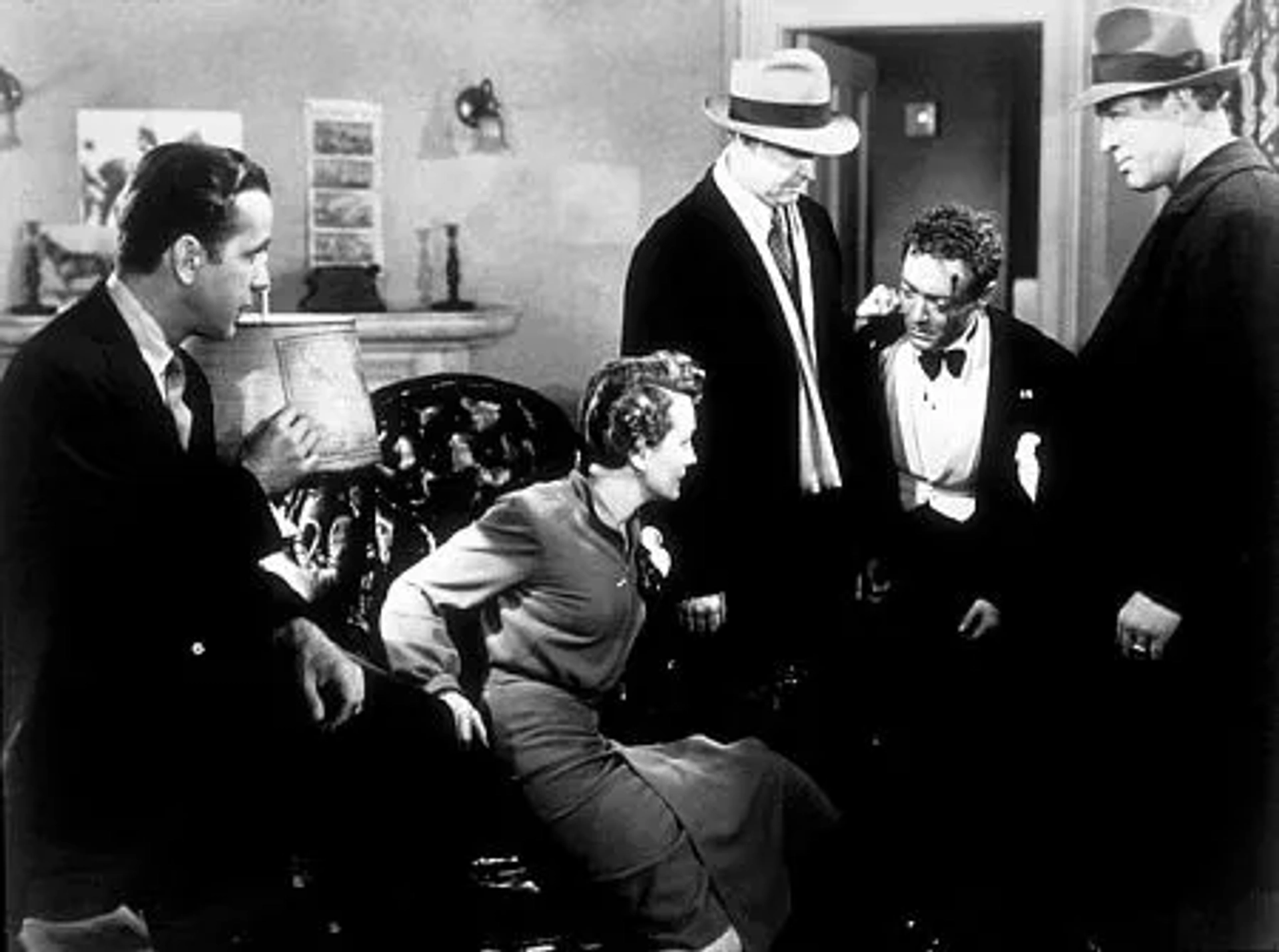 "The Maltese Falcon" Humphrey Bogart, Mary Astor, and Peter Lorre 1941 Warner Bros.