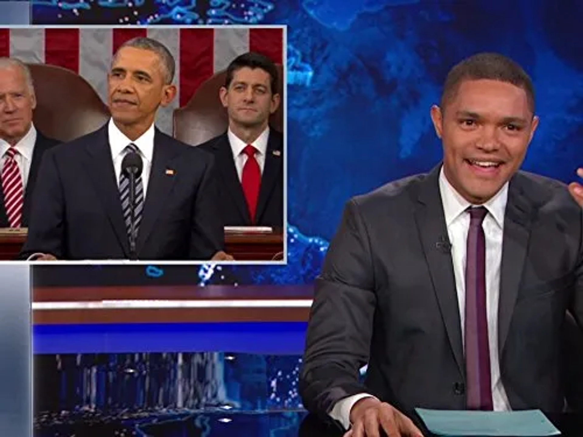 Joe Biden, Barack Obama, and Trevor Noah in The Daily Show (1996)