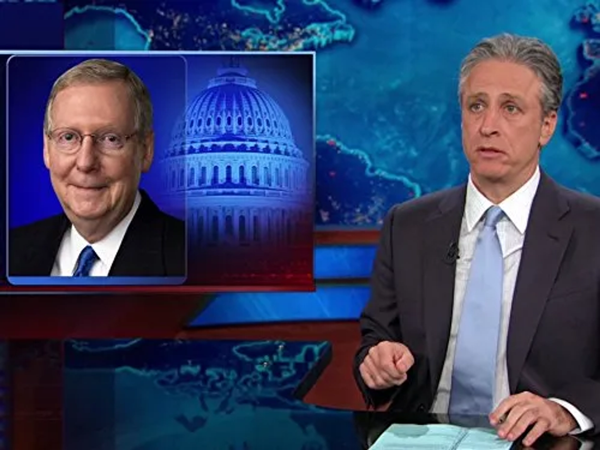 Jon Stewart and Mitch McConnell in The Daily Show (1996)