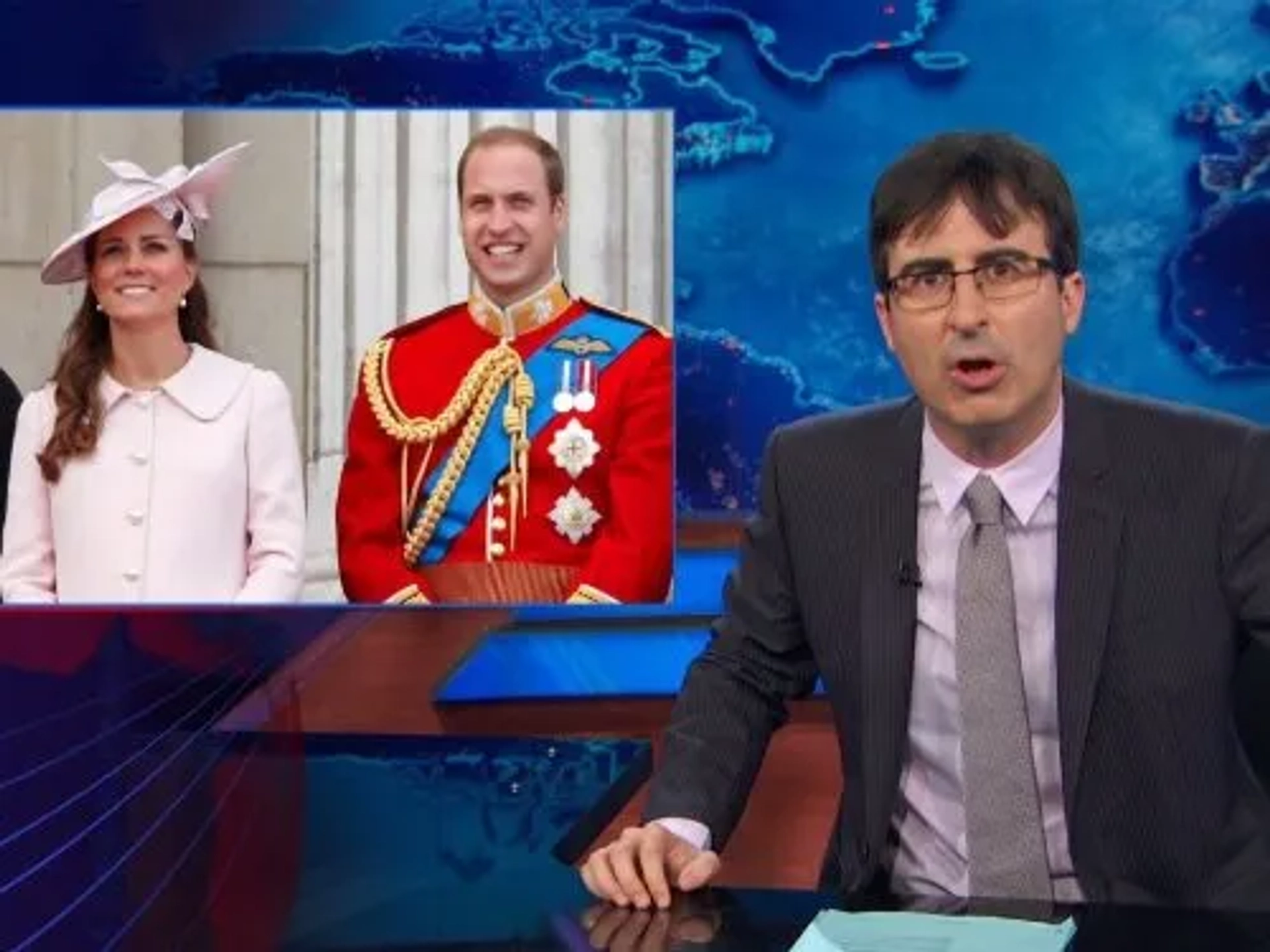 Prince William of Wales, John Oliver, and Catherine Princess of Wales in The Daily Show (1996)