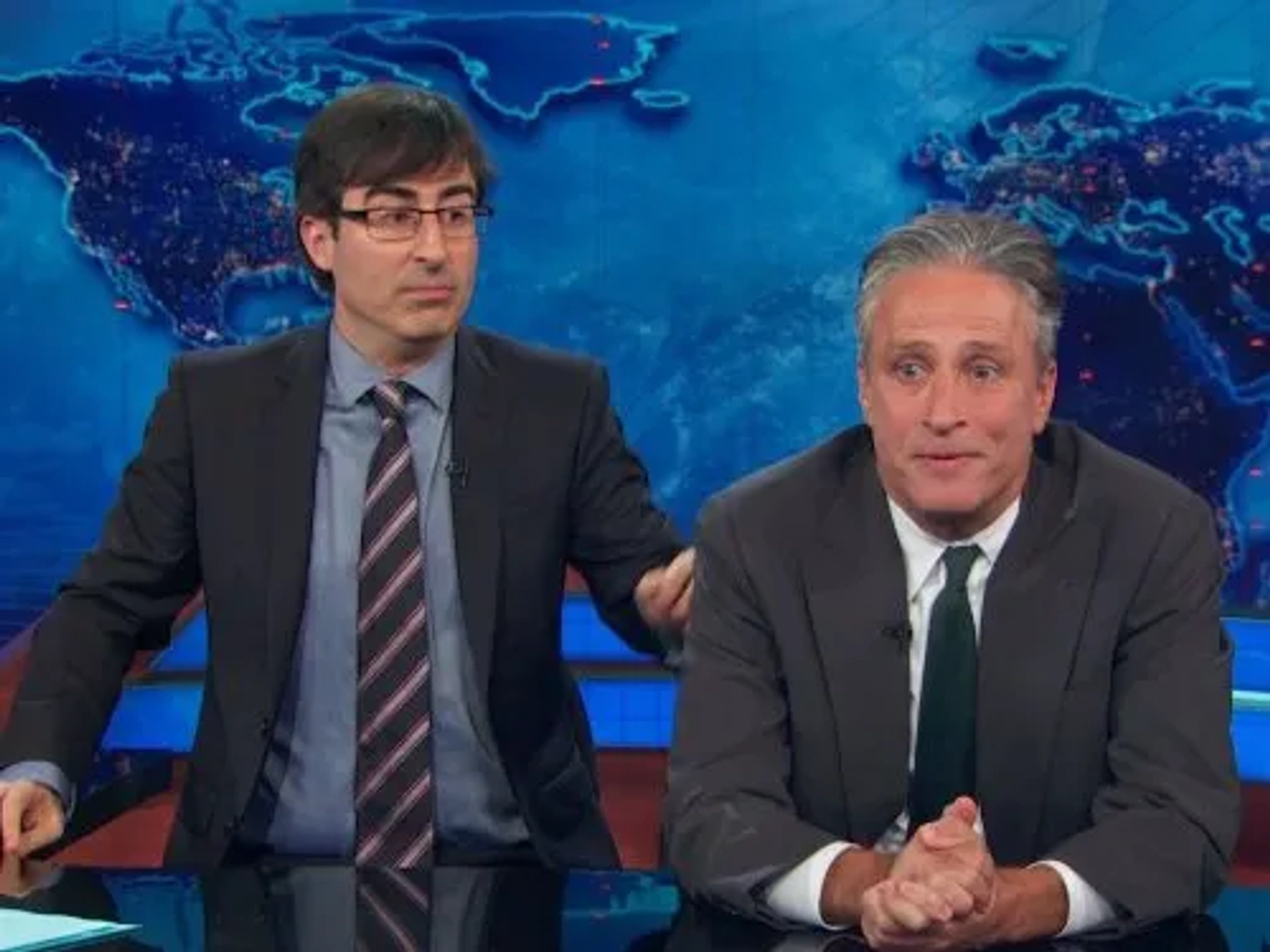 Jon Stewart and John Oliver in The Daily Show (1996)