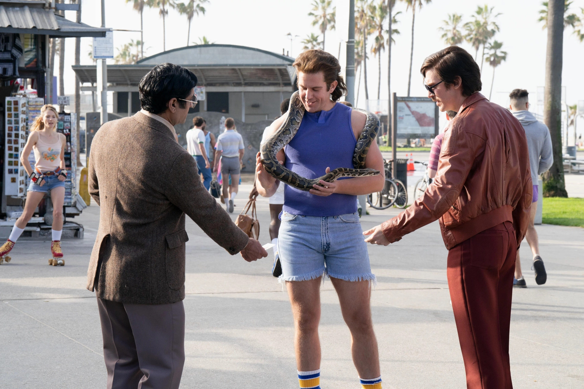 Dan Stevens, Kumail Nanjiani, and Zach Chyz in Welcome to Chippendales (2022)