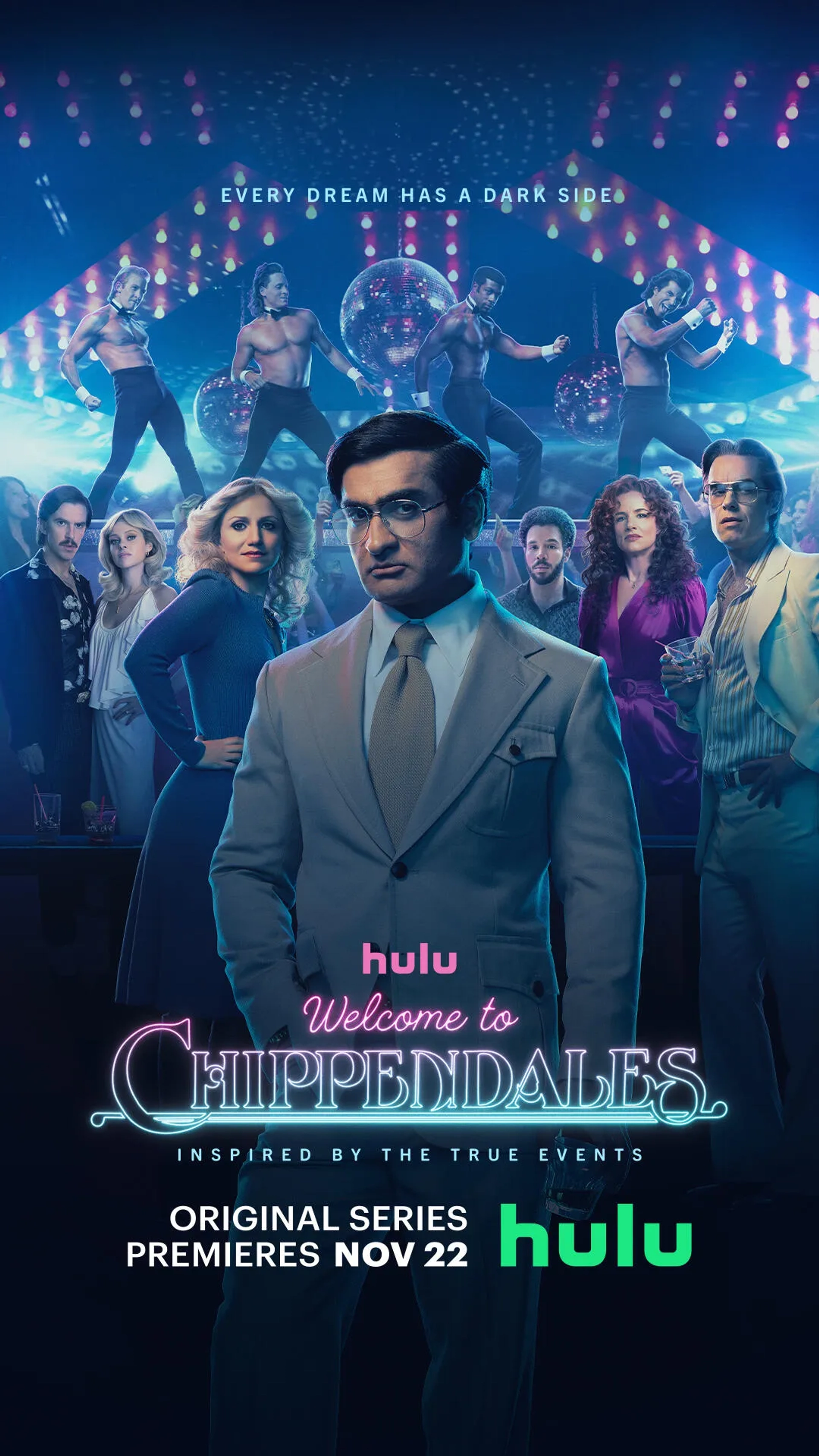 Juliette Lewis, Murray Bartlett, Robin de Jesus, Dan Stevens, Nicola Peltz Beckham, Annaleigh Ashford, and Kumail Nanjiani in Welcome to Chippendales (2022)