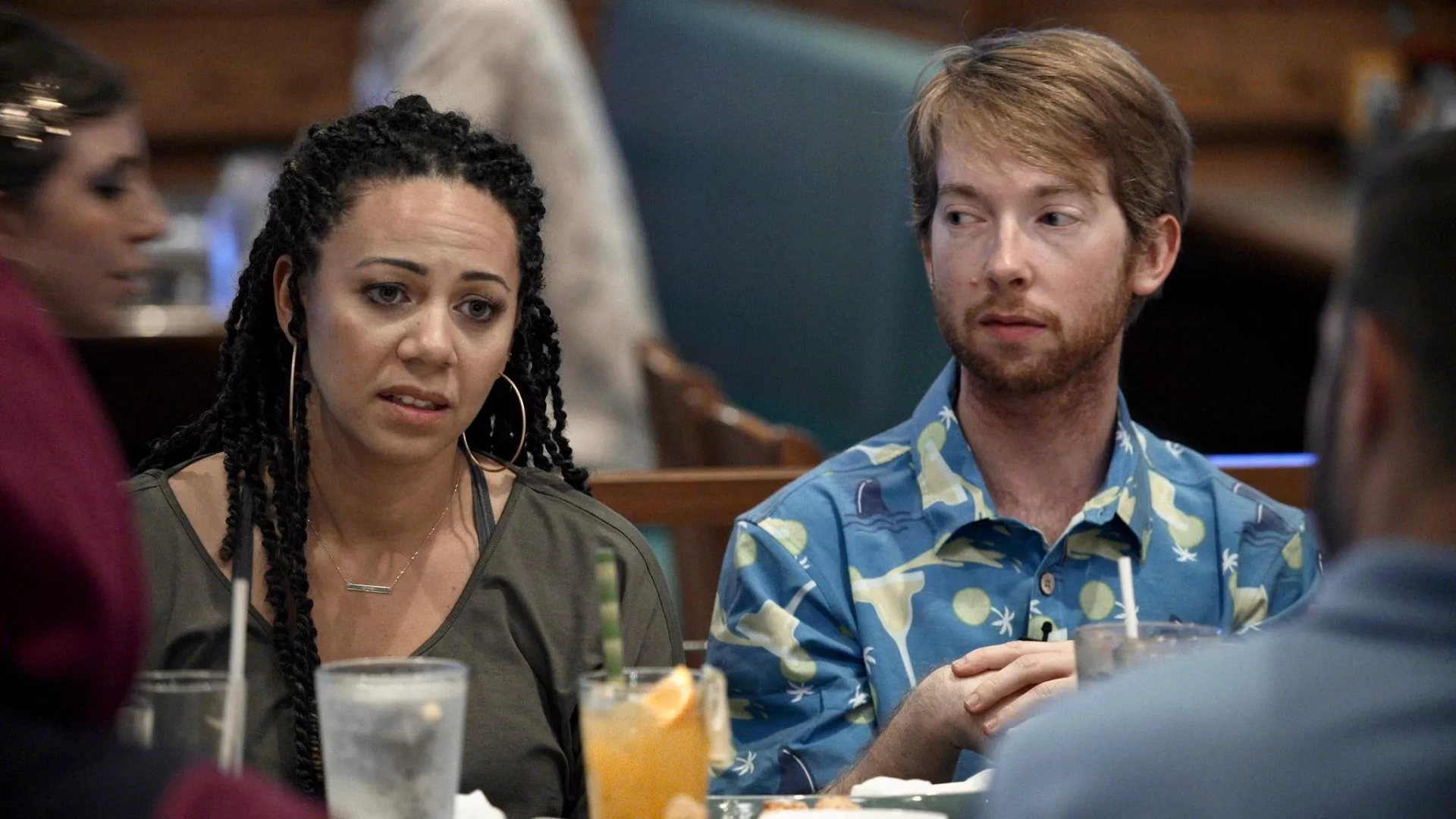 Cassandra Blair and David Brown in Jury Duty (2023)