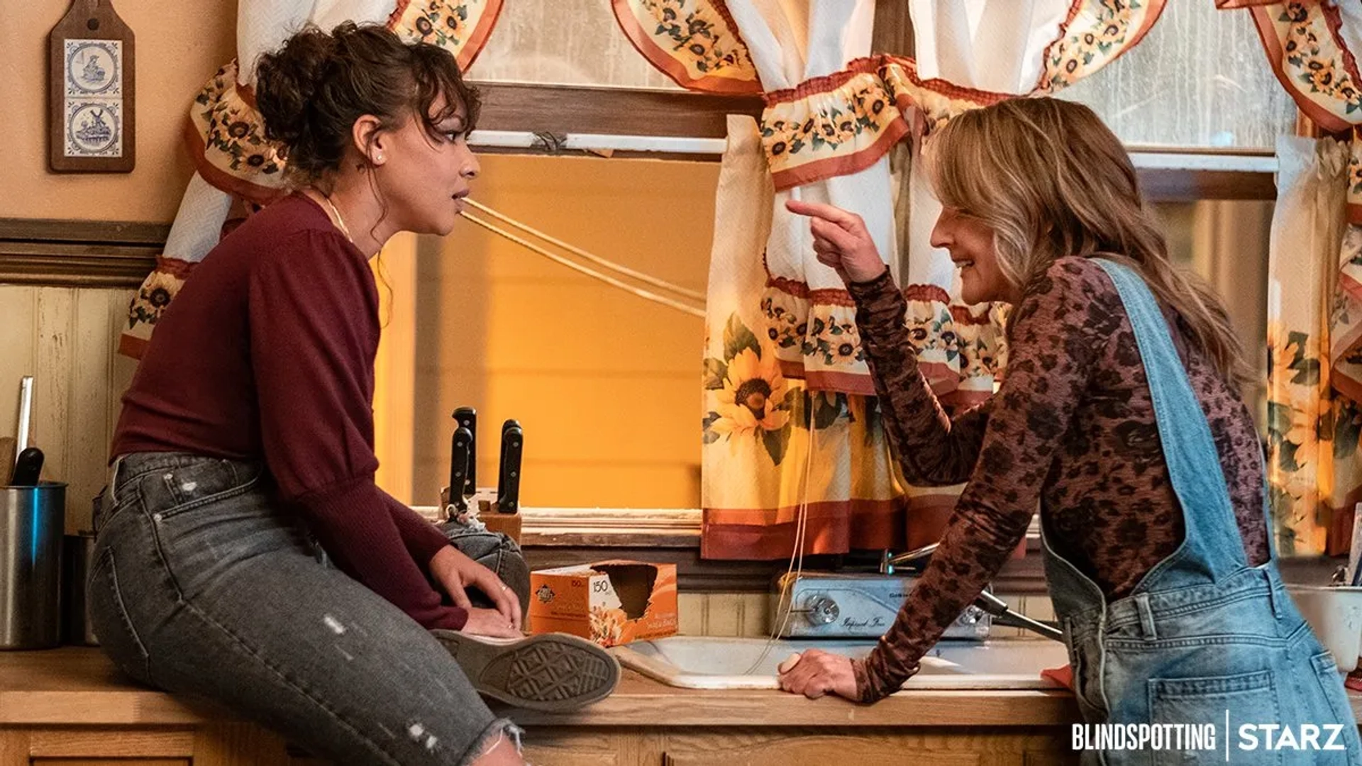 Helen Hunt and Jasmine Cephas Jones in Blindspotting (2021)