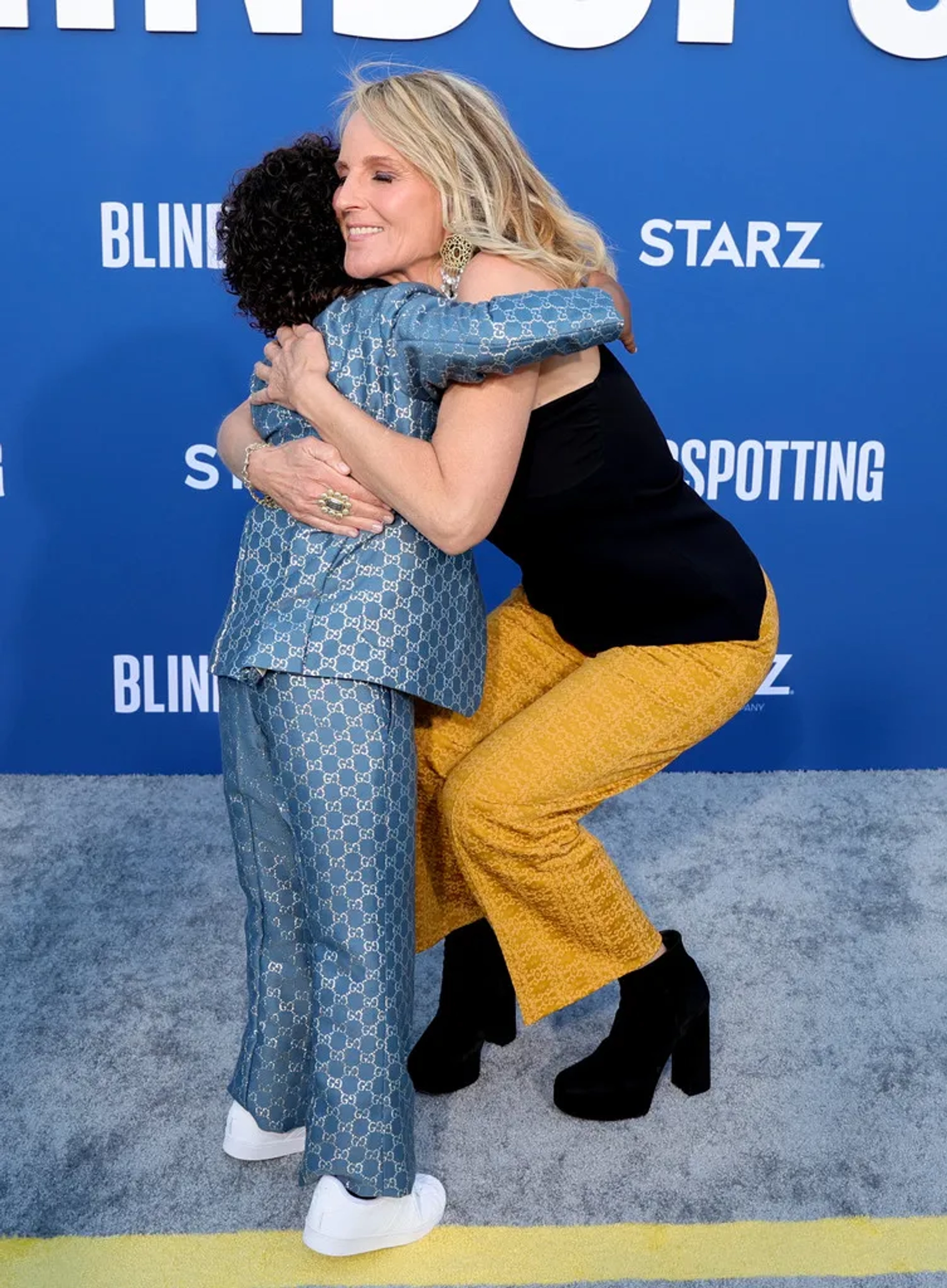 Atticus Woodward and Helen Hunt at event for Blindspotting