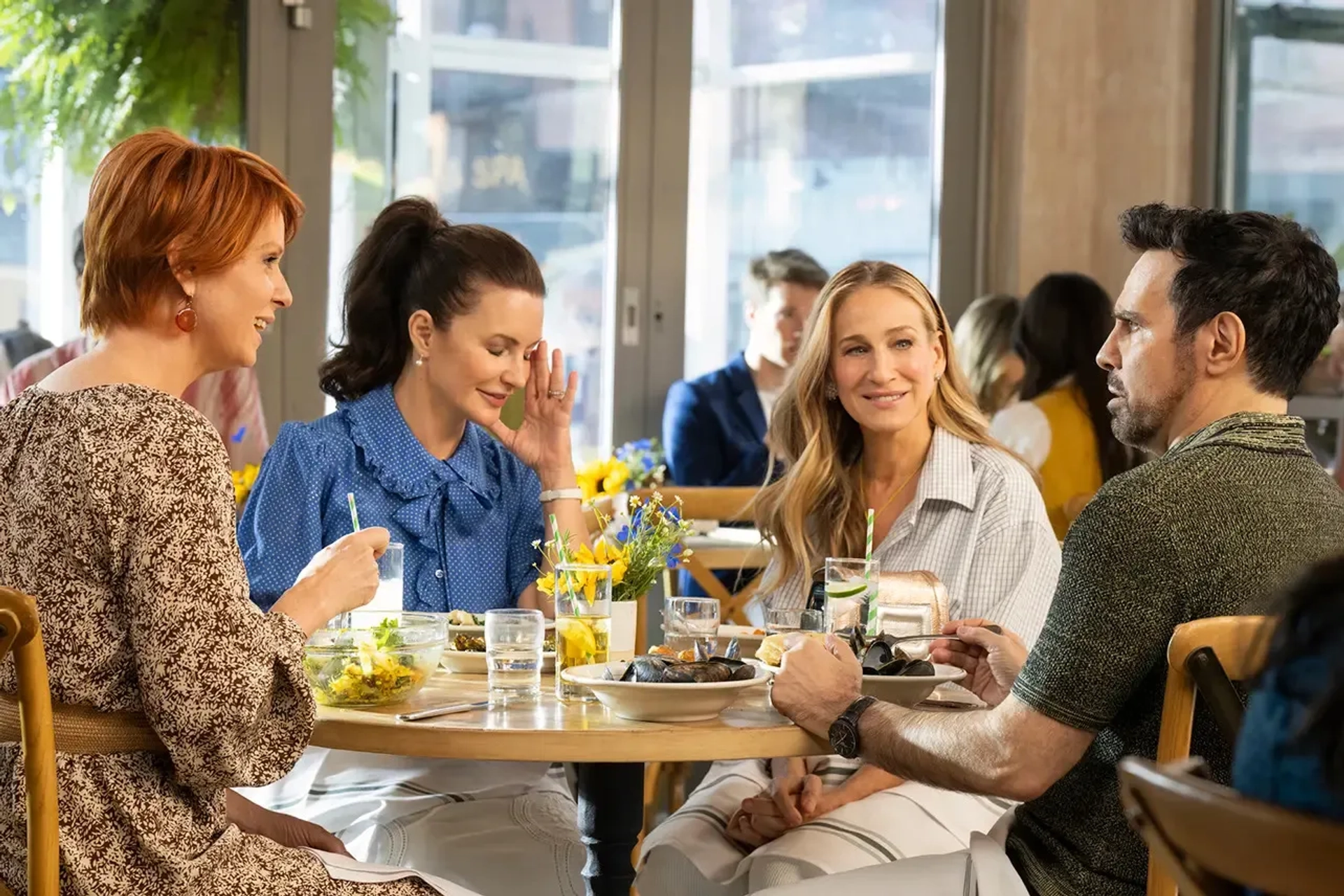 Sarah Jessica Parker, Kristin Davis, Mario Cantone, and Cynthia Nixon in And Just Like That... (2021)