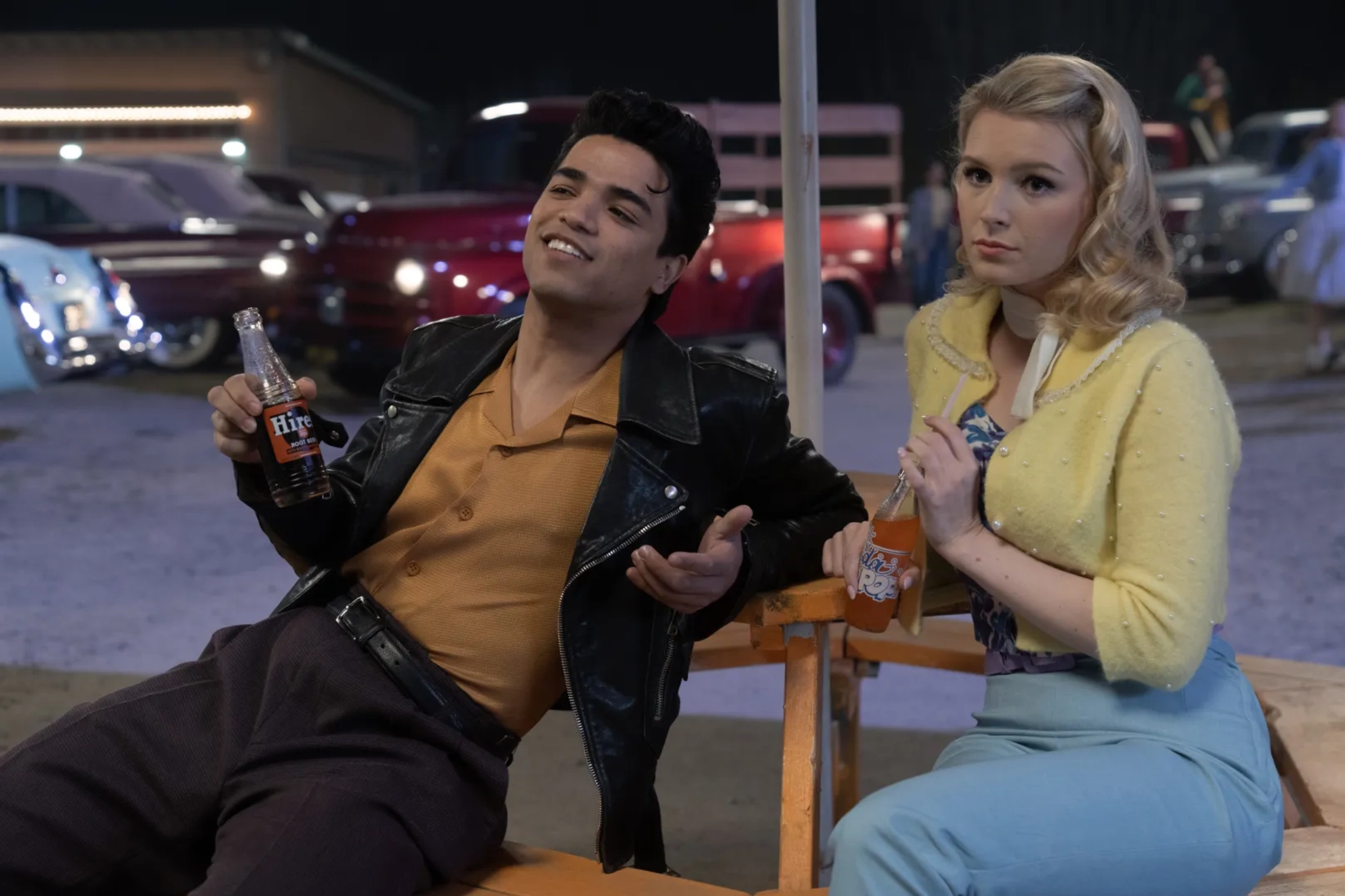 Madison Thompson and Johnathan Nieves on grease Rise of the Pink Ladies