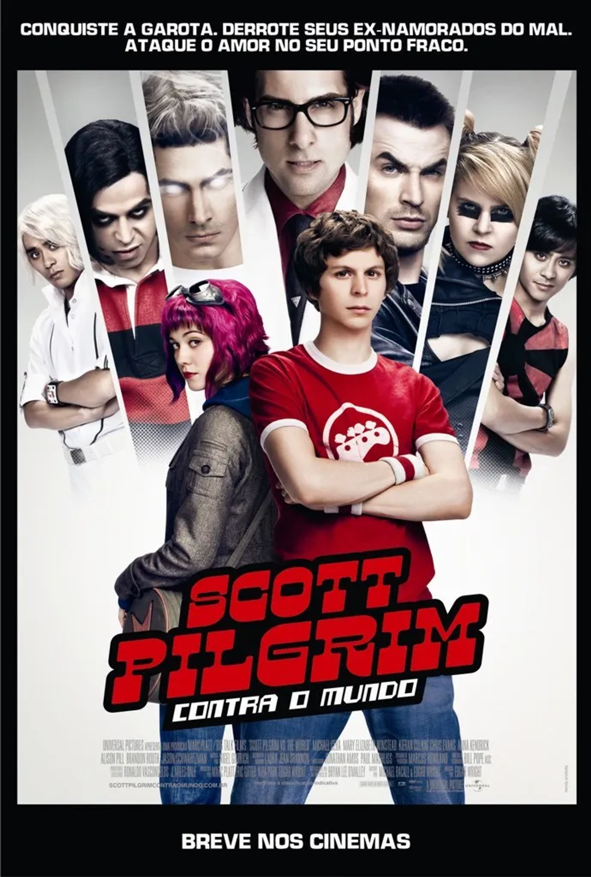 Jason Schwartzman, Michael Cera, Chris Evans, Brandon Routh, Mae Whitman, Mary Elizabeth Winstead, Satya Bhabha, Shôta Saitô, and Keita Saitou in Scott Pilgrim vs. the World (2010)