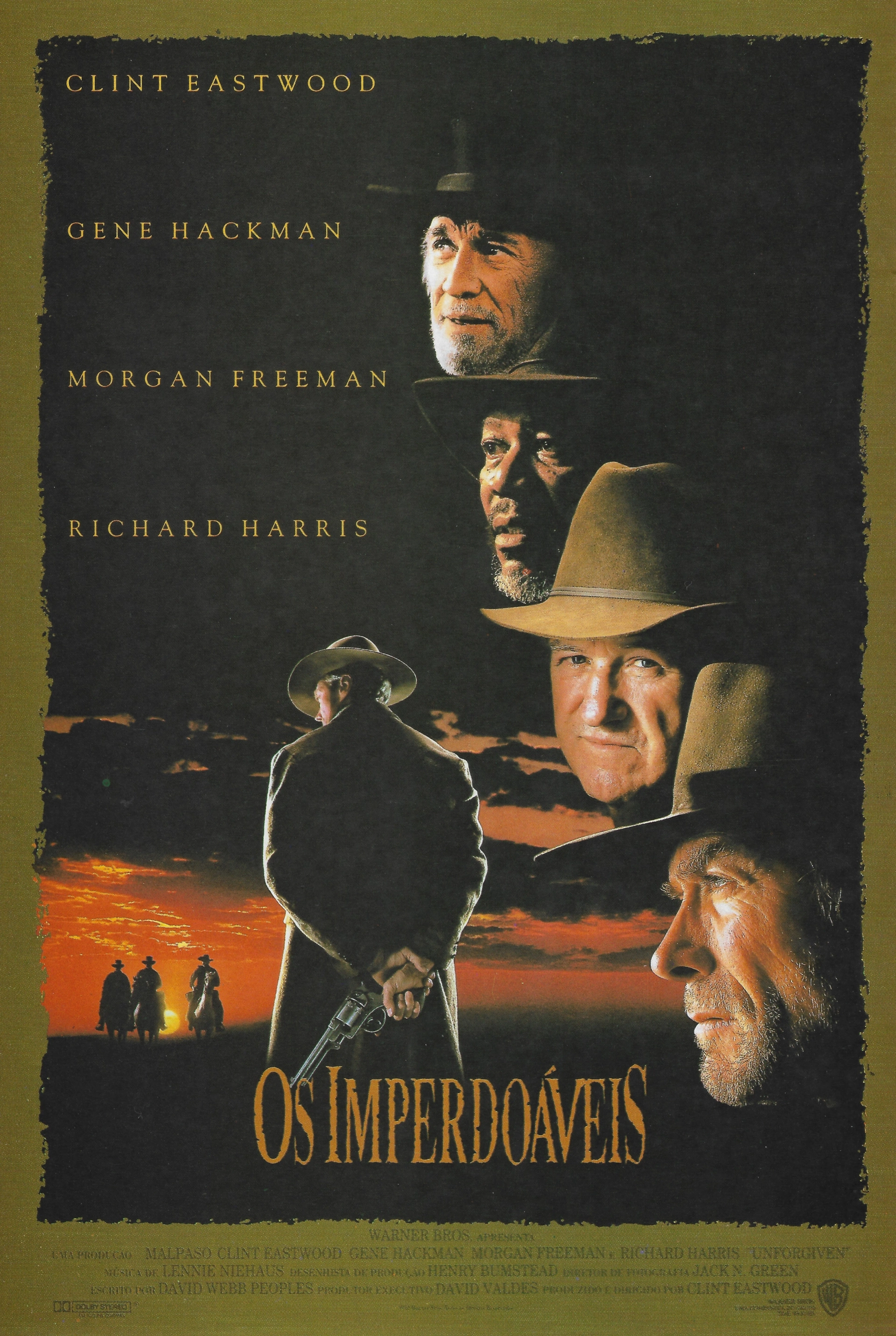 Clint Eastwood, Morgan Freeman, Gene Hackman, and Richard Harris in Unforgiven (1992)