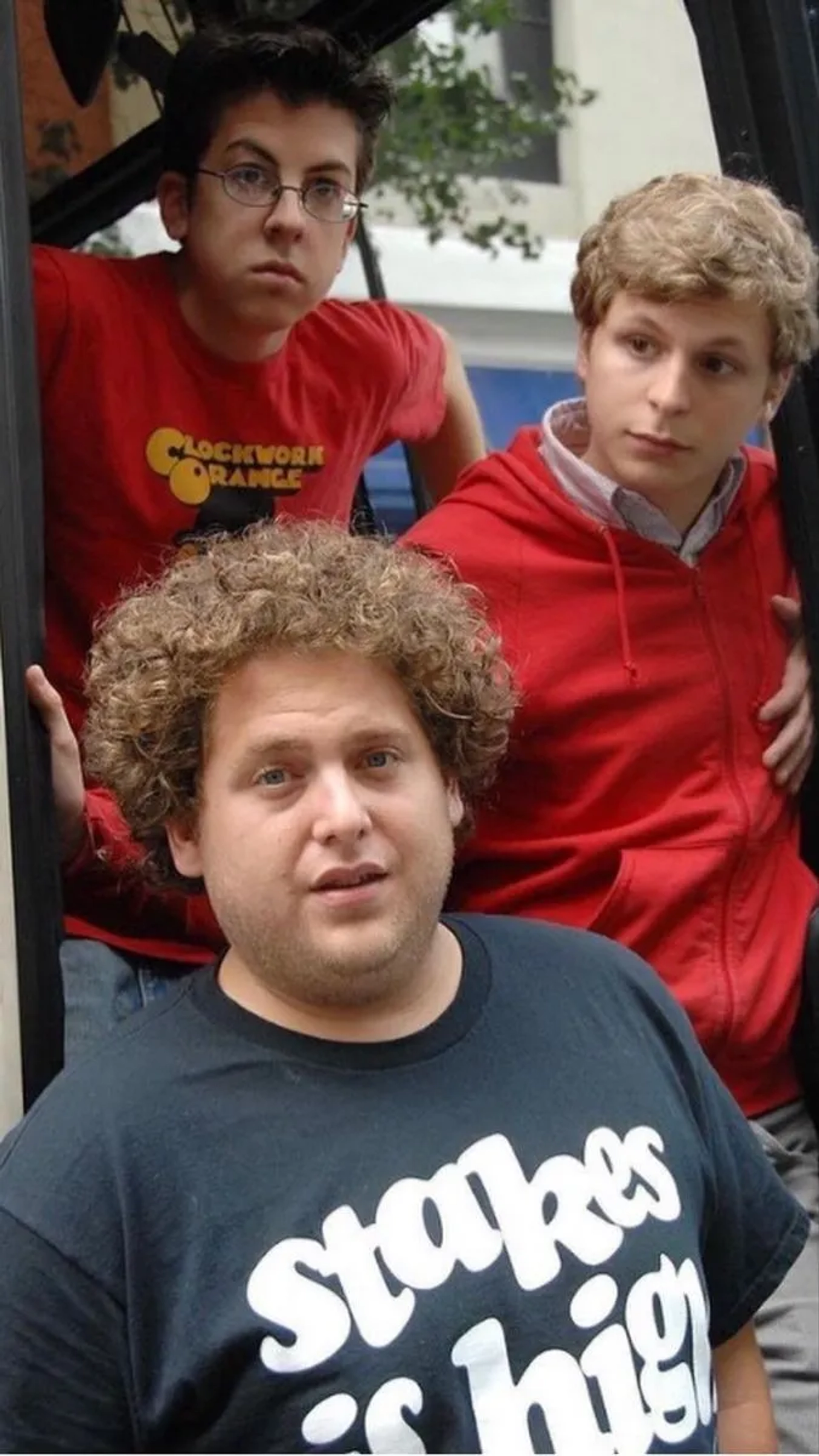 Michael Cera, Jonah Hill, and Christopher Mintz-Plasse in Superbad (2007)