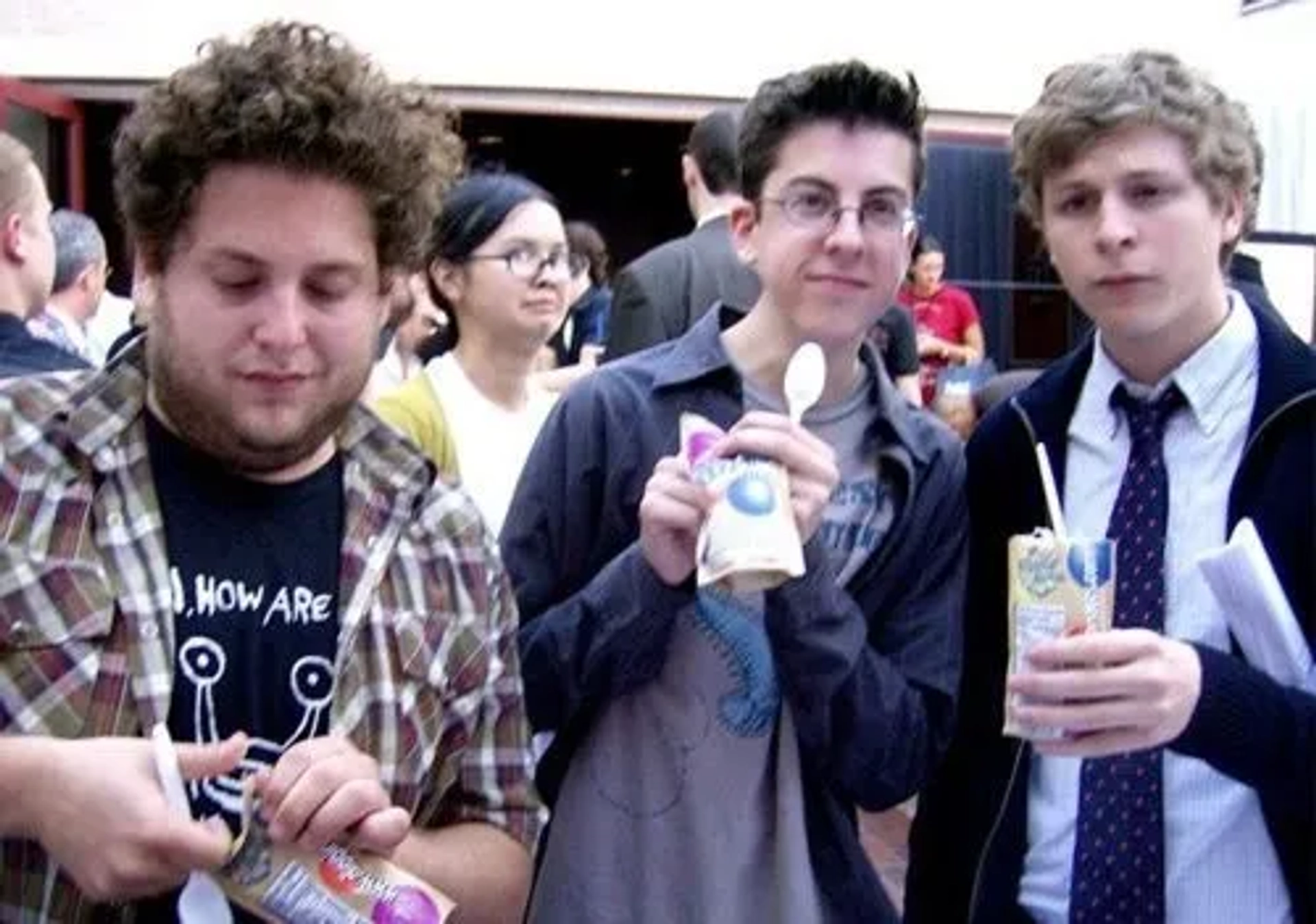 Michael Cera, Jonah Hill, and Christopher Mintz-Plasse in Superbad (2007)