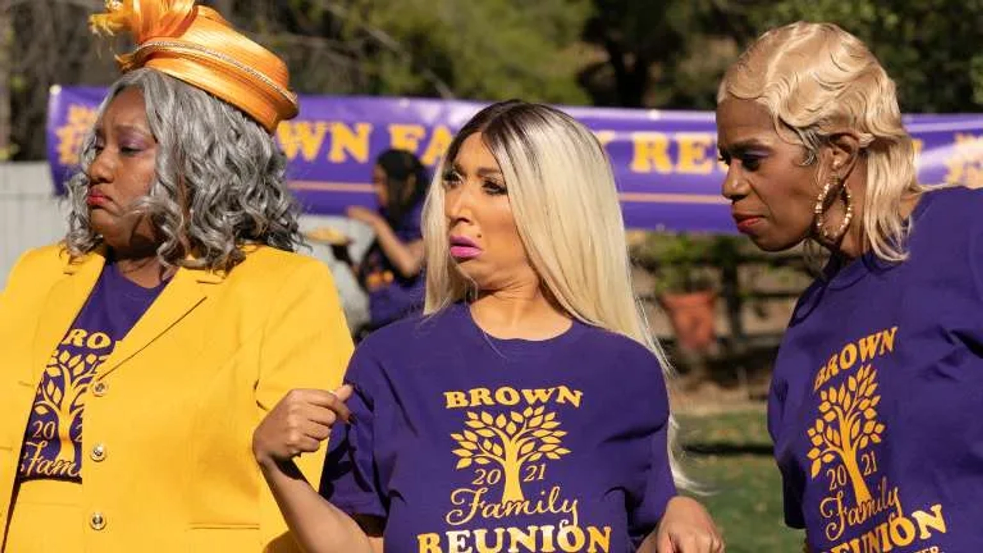 Kim Wayans, Robin Thede, and Ashley Nicole Black in A Black Lady Sketch Show: Way to Ruin the Party, Soya! (2021)