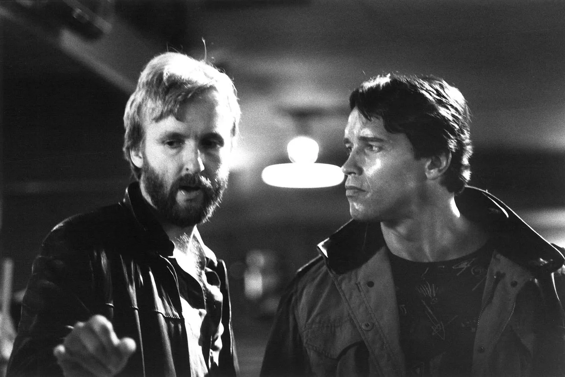 James Cameron and Arnold Schwarzenegger in The Terminator (1984)