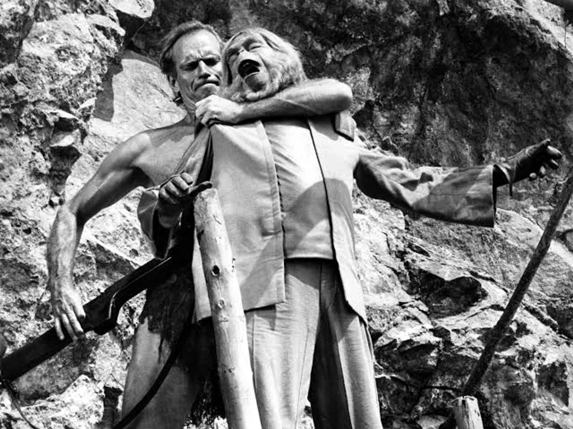 Charlton Heston and Maurice Evans in Planet of the Apes (1968)