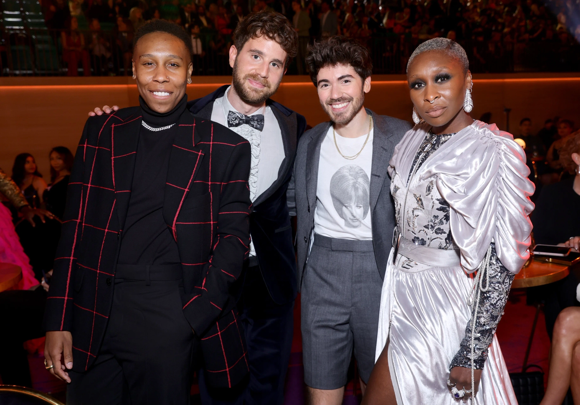 Lena Waithe, Ben Platt, Noah Galvin, and Cynthia Erivo at an event for The 64th Annual Grammy Awards (2022)