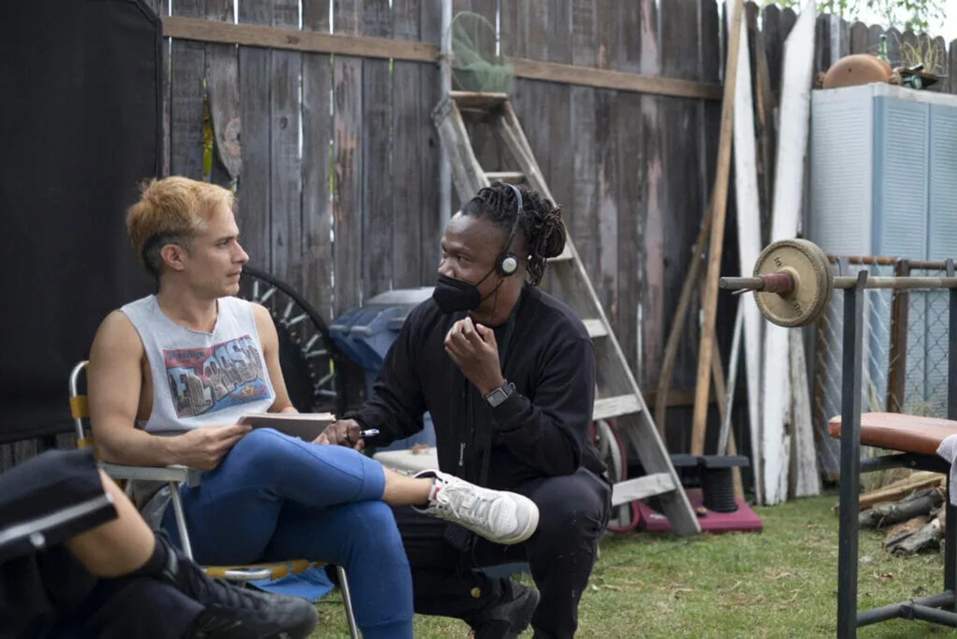 Gael García Bernal and Roger Ross Williams in Cassandro (2023)